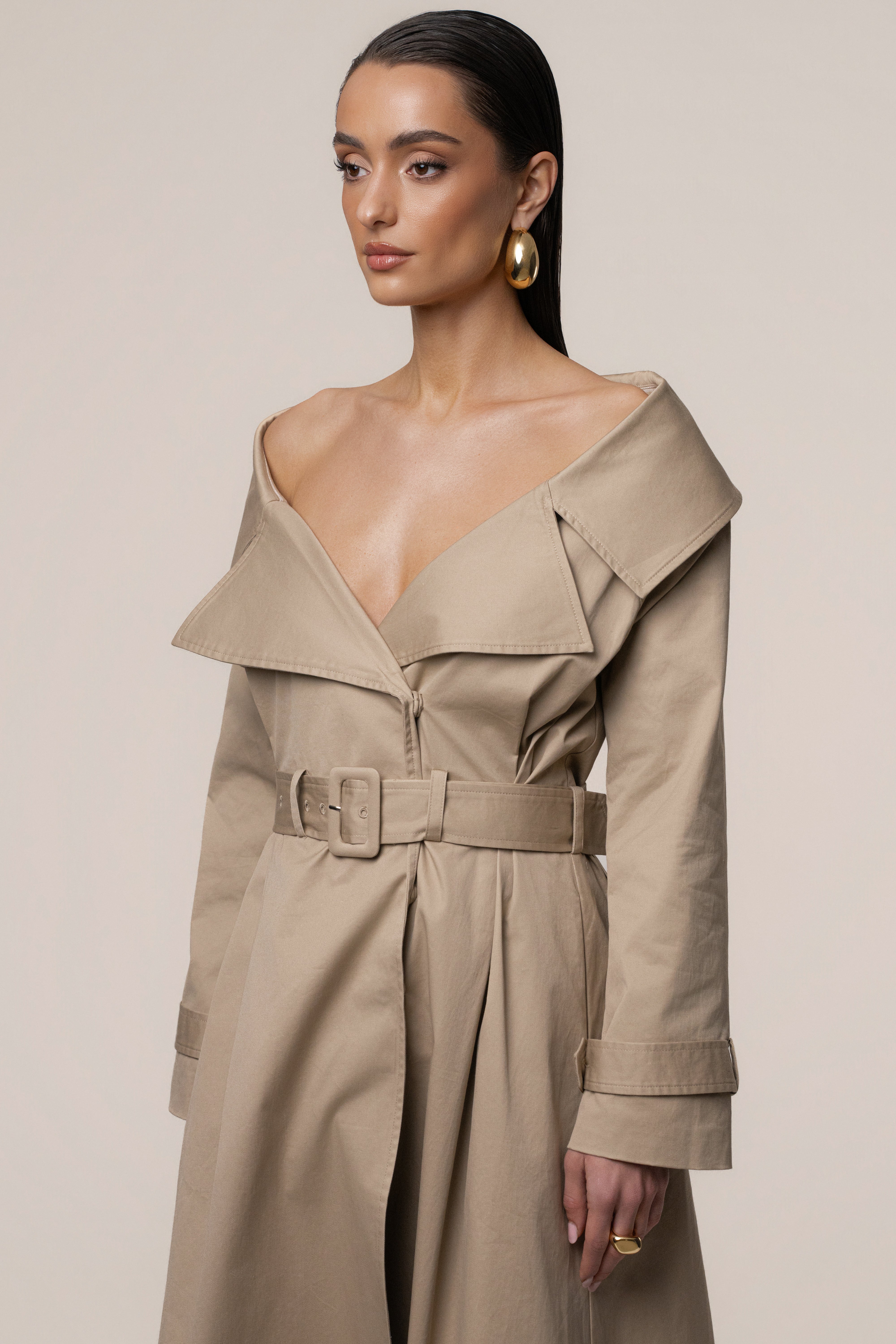 Stone Soft Authority Trench Coat - JLUXLABEL