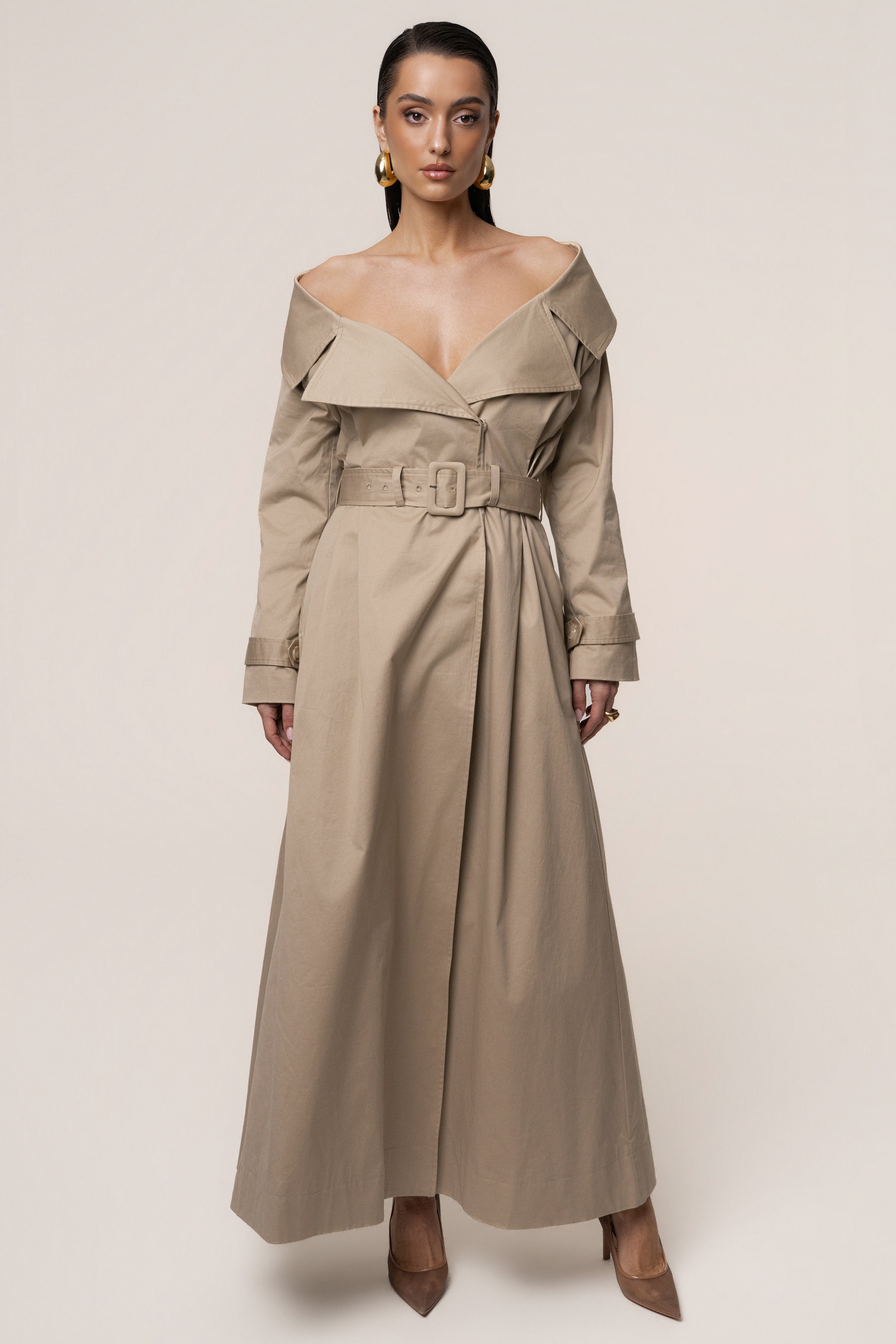 Stone Soft Authority Trench Coat - JLUXLABEL