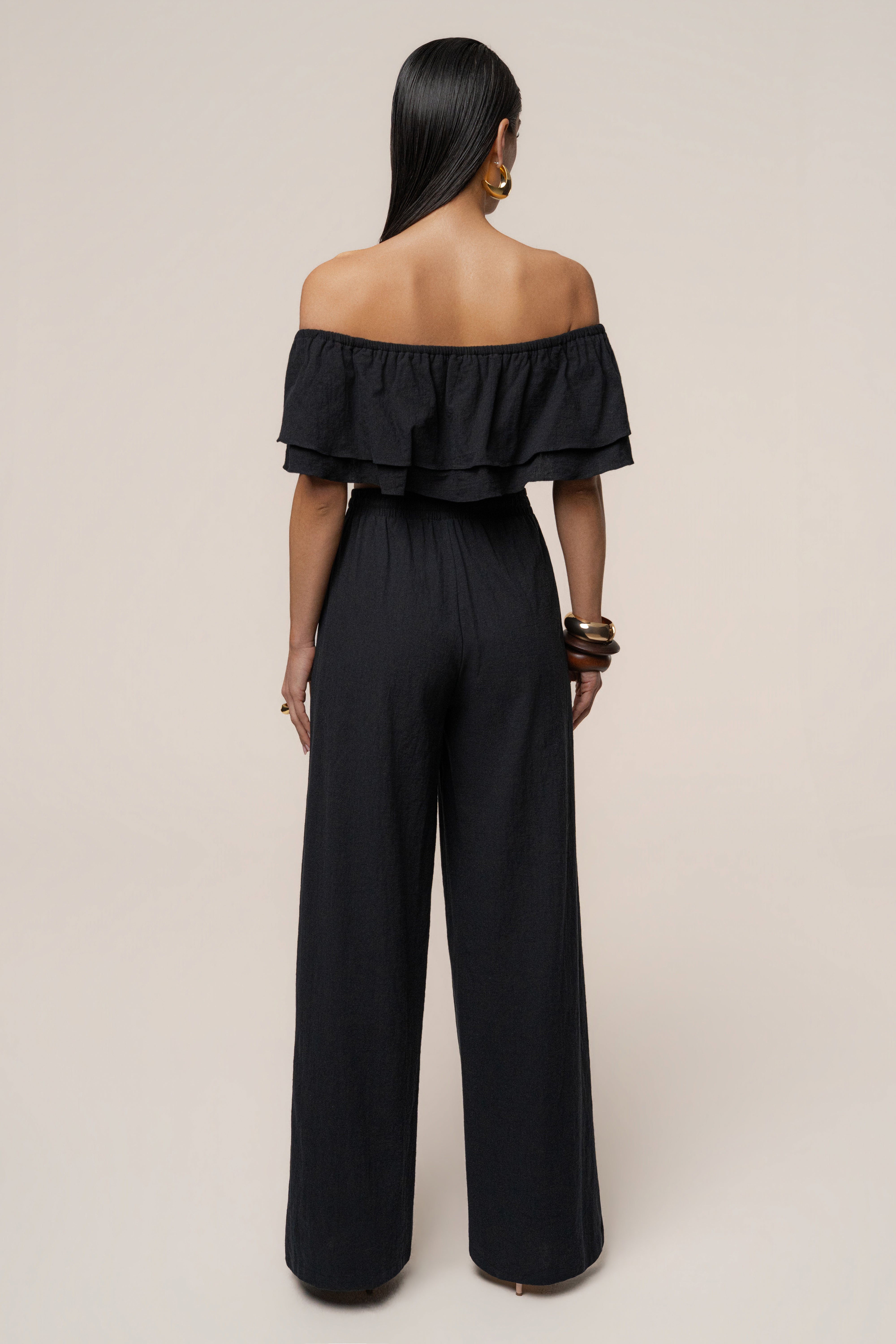 Black Marina Two-Piece Pant Set - JLUXLABEL