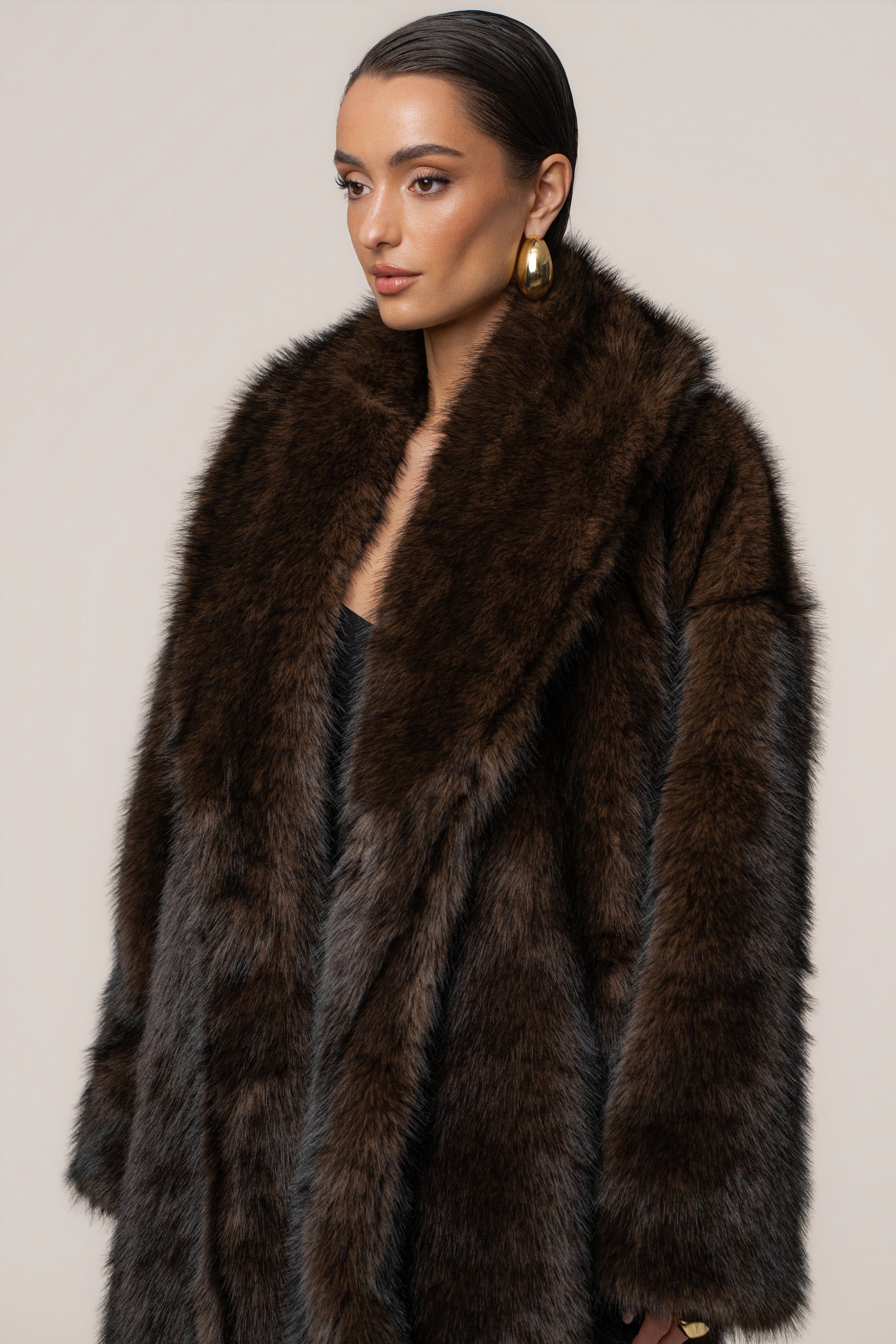 PRE-ORDER Chocolate Aspen Days Faux Fur Coat - JLUXLABEL