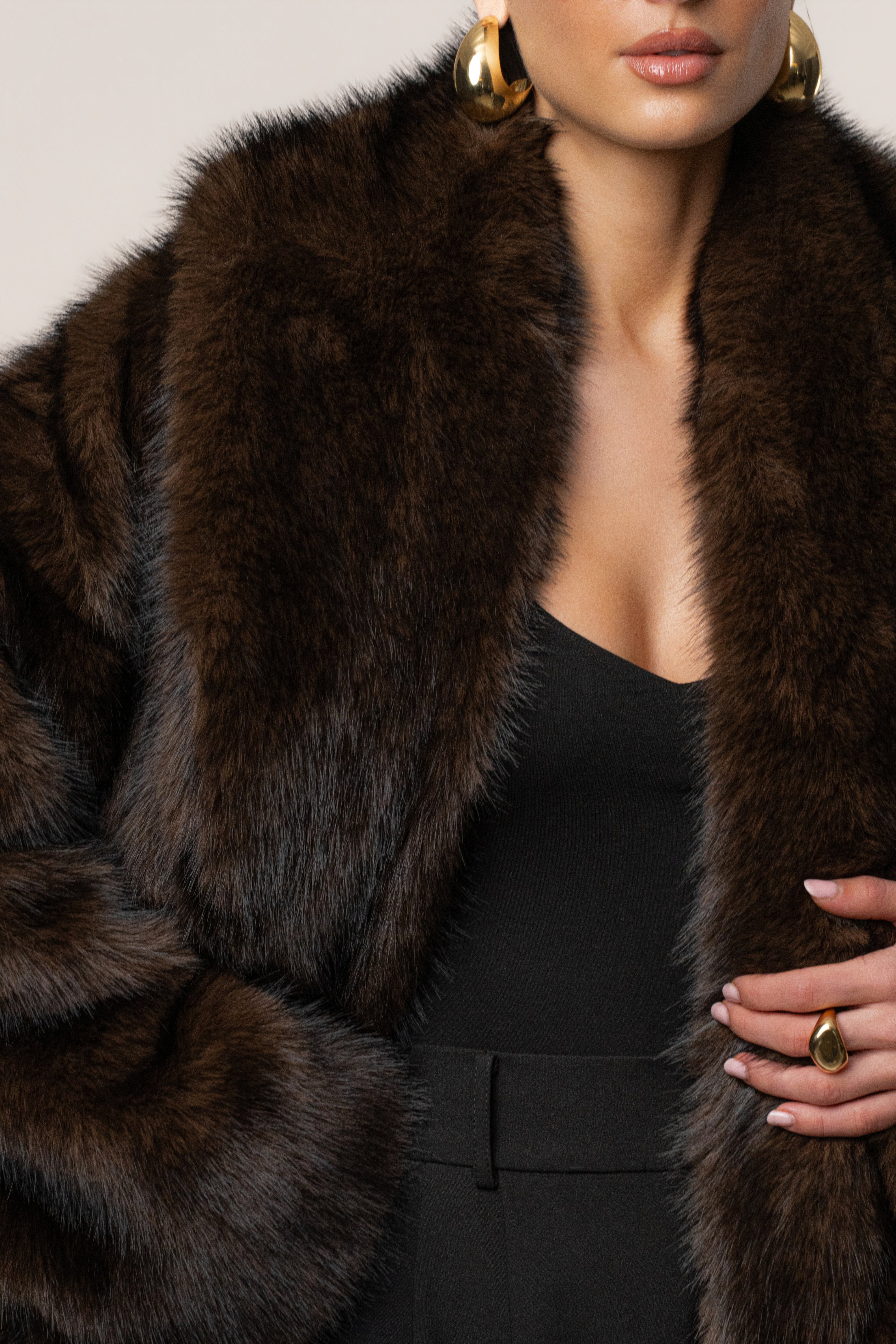 PRE-ORDER Chocolate Aspen Days Faux Fur Coat - JLUXLABEL