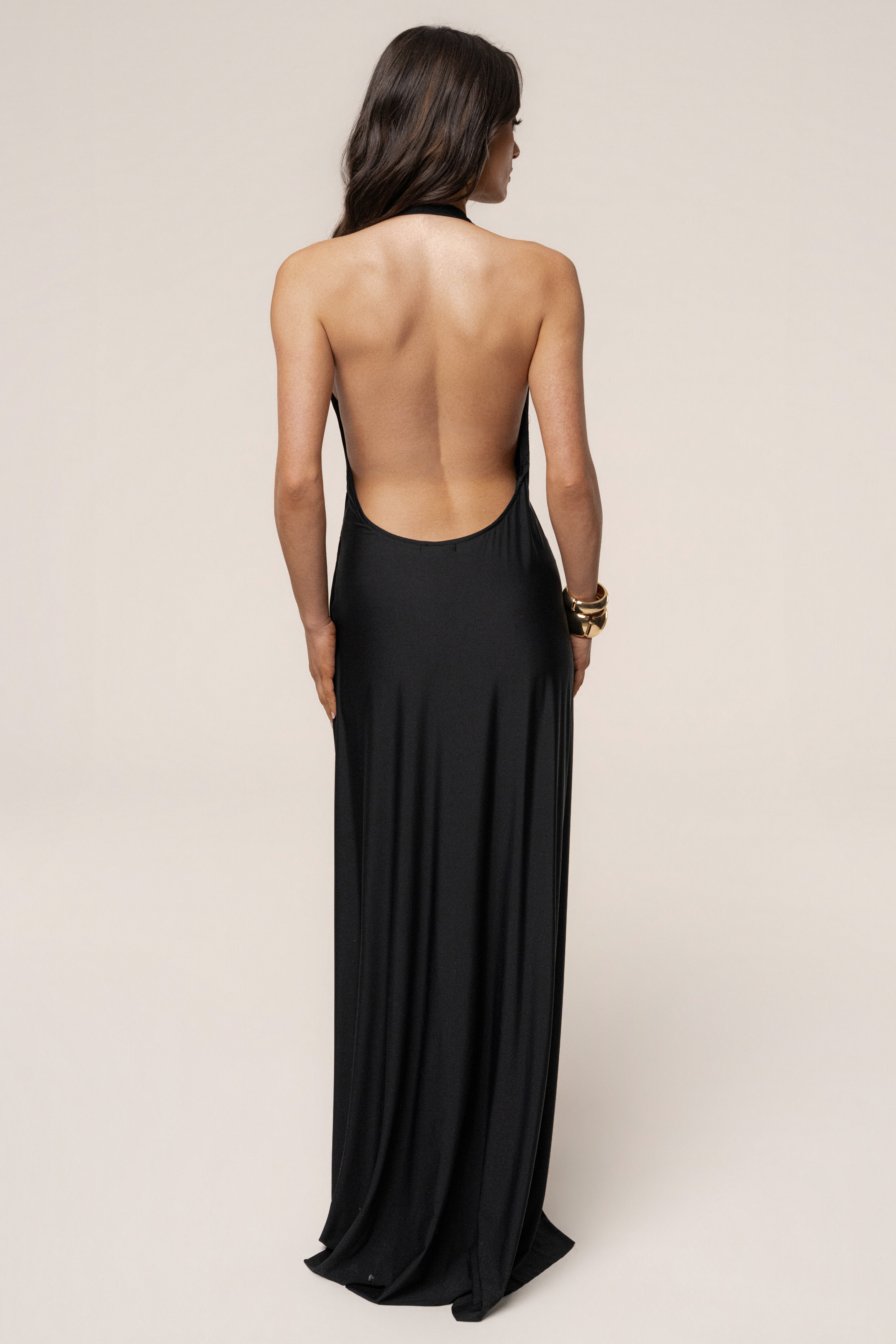 Black Ibiza Halter Maxi Dress - JLUXLABEL