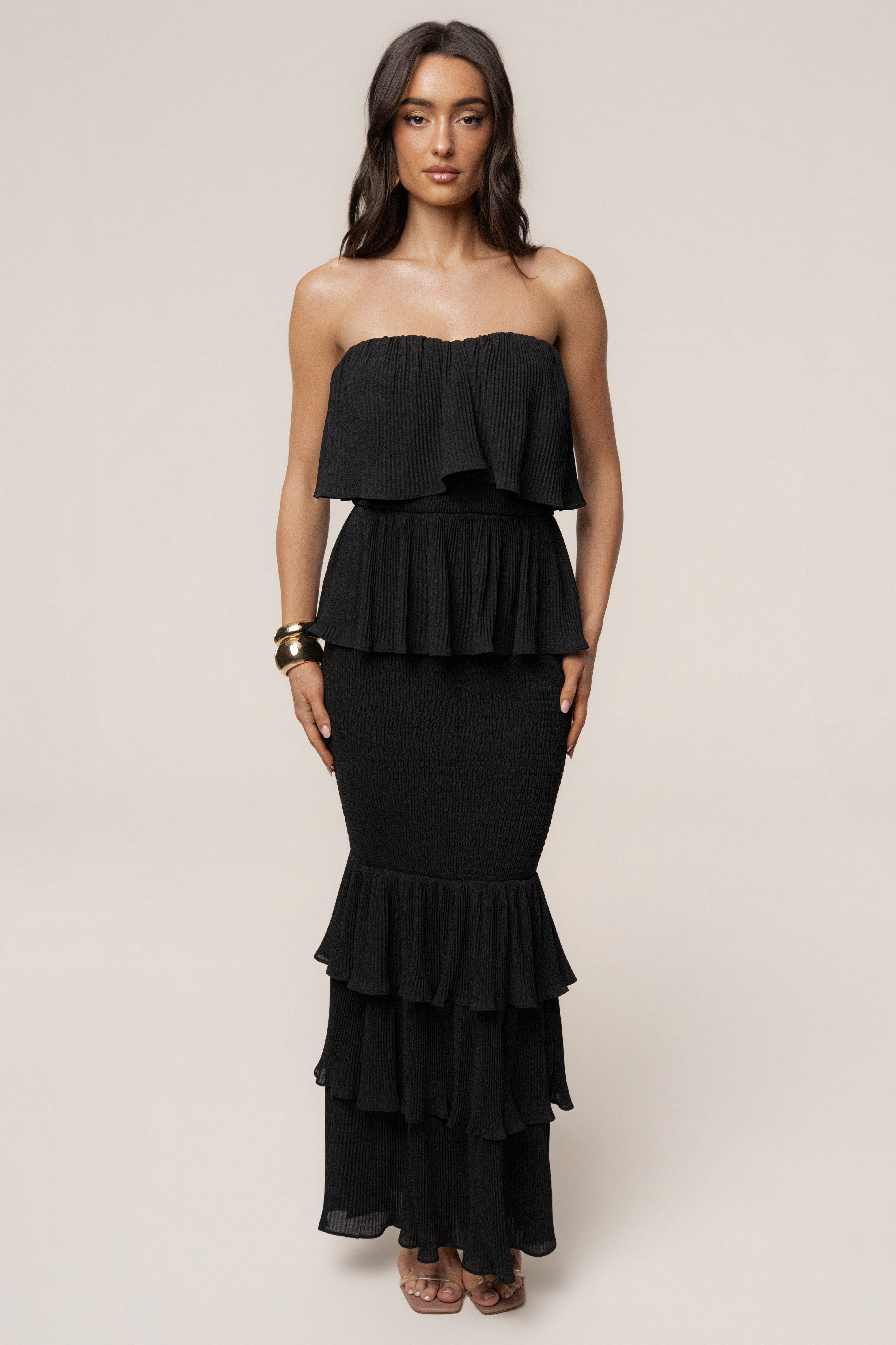 Black Casa Blanca Ruffle Dress - JLUXLABEL