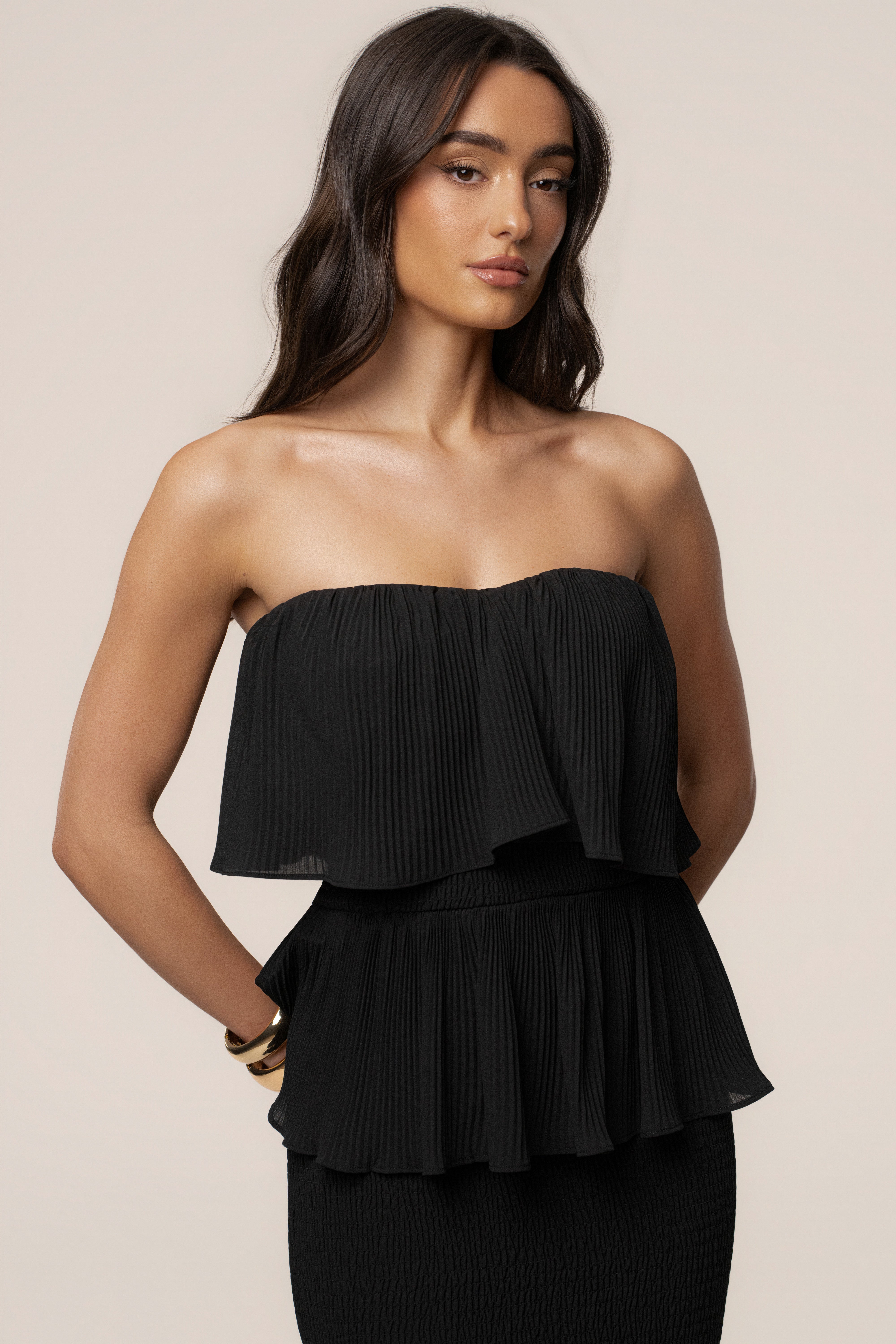 Black Casa Blanca Ruffle Dress - JLUXLABEL