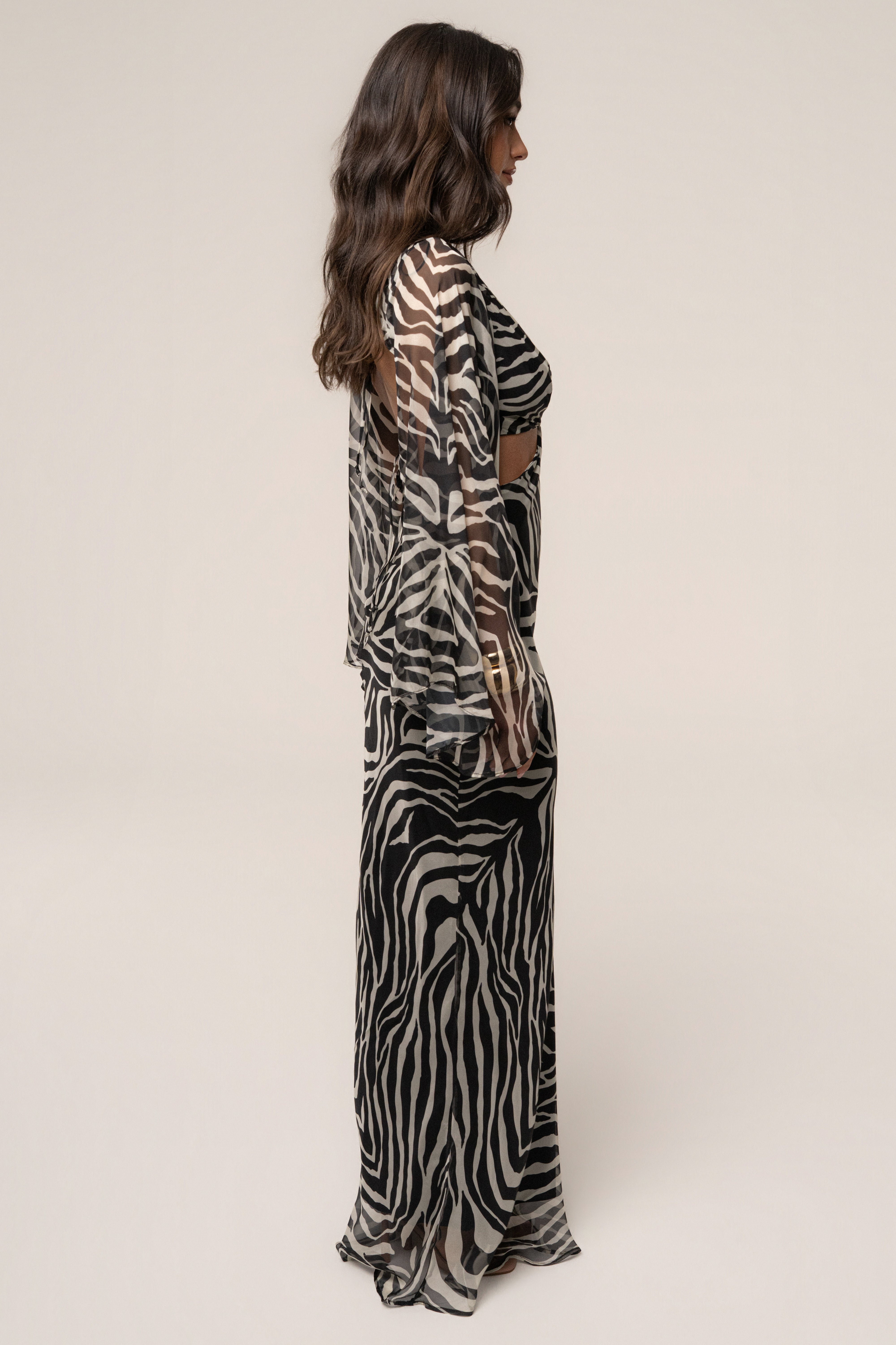 Black Zebra Instincts Print Maxi Dress - JLUXLABEL