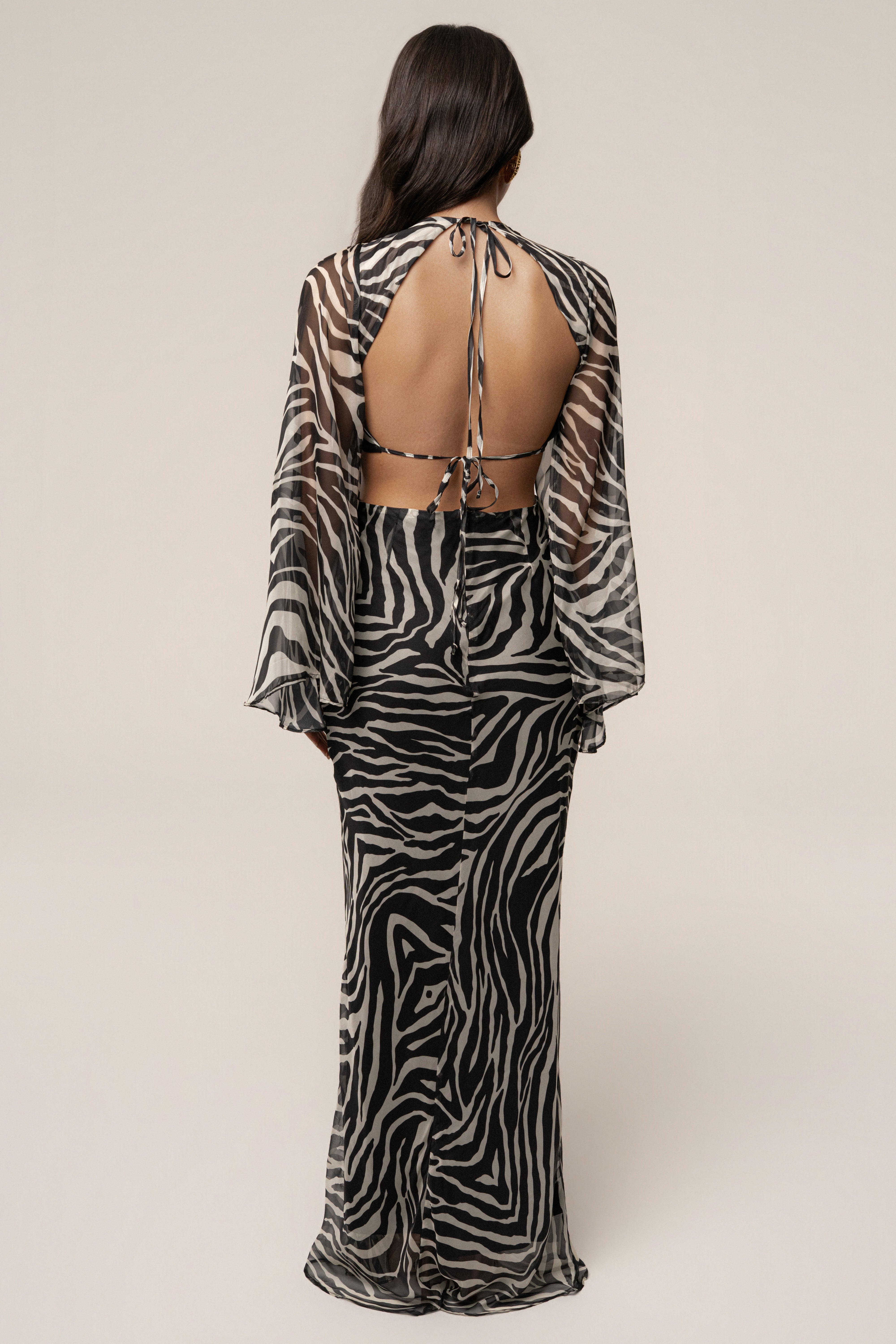 Black Zebra Instincts Print Maxi Dress - JLUXLABEL