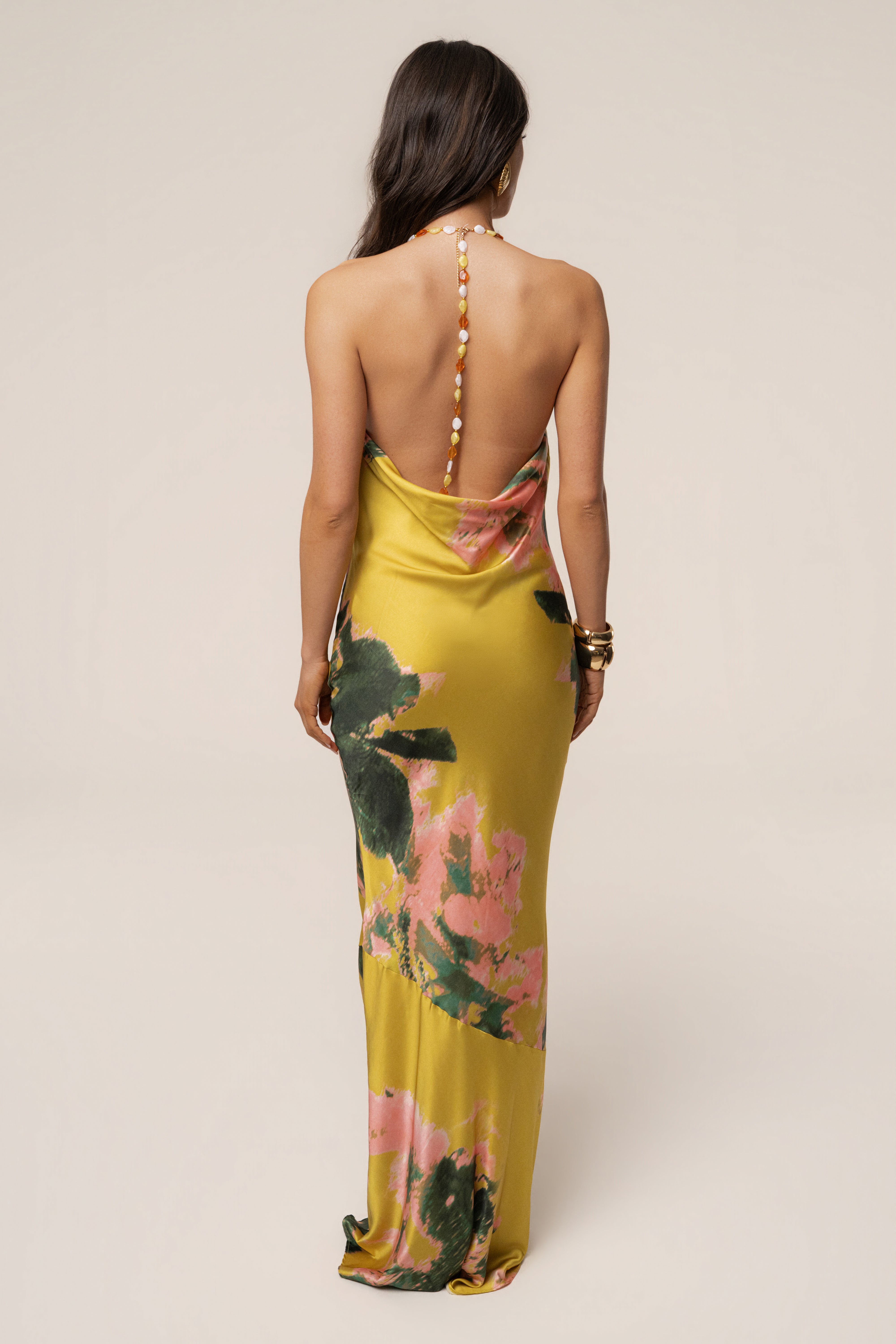 Yellow Print Bethani Maxi Dress - JLUXLABEL