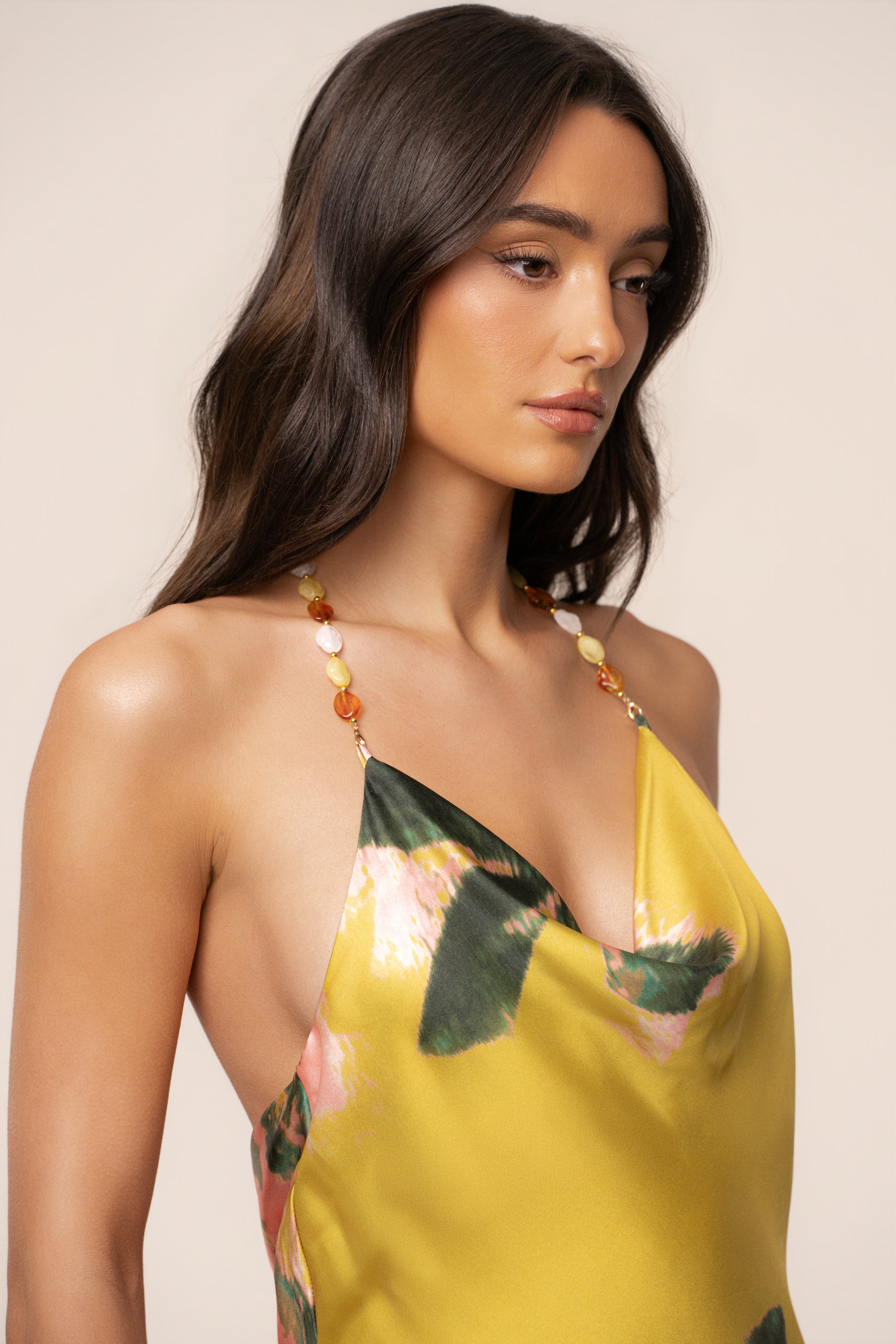 Yellow Print Bethani Maxi Dress - JLUXLABEL