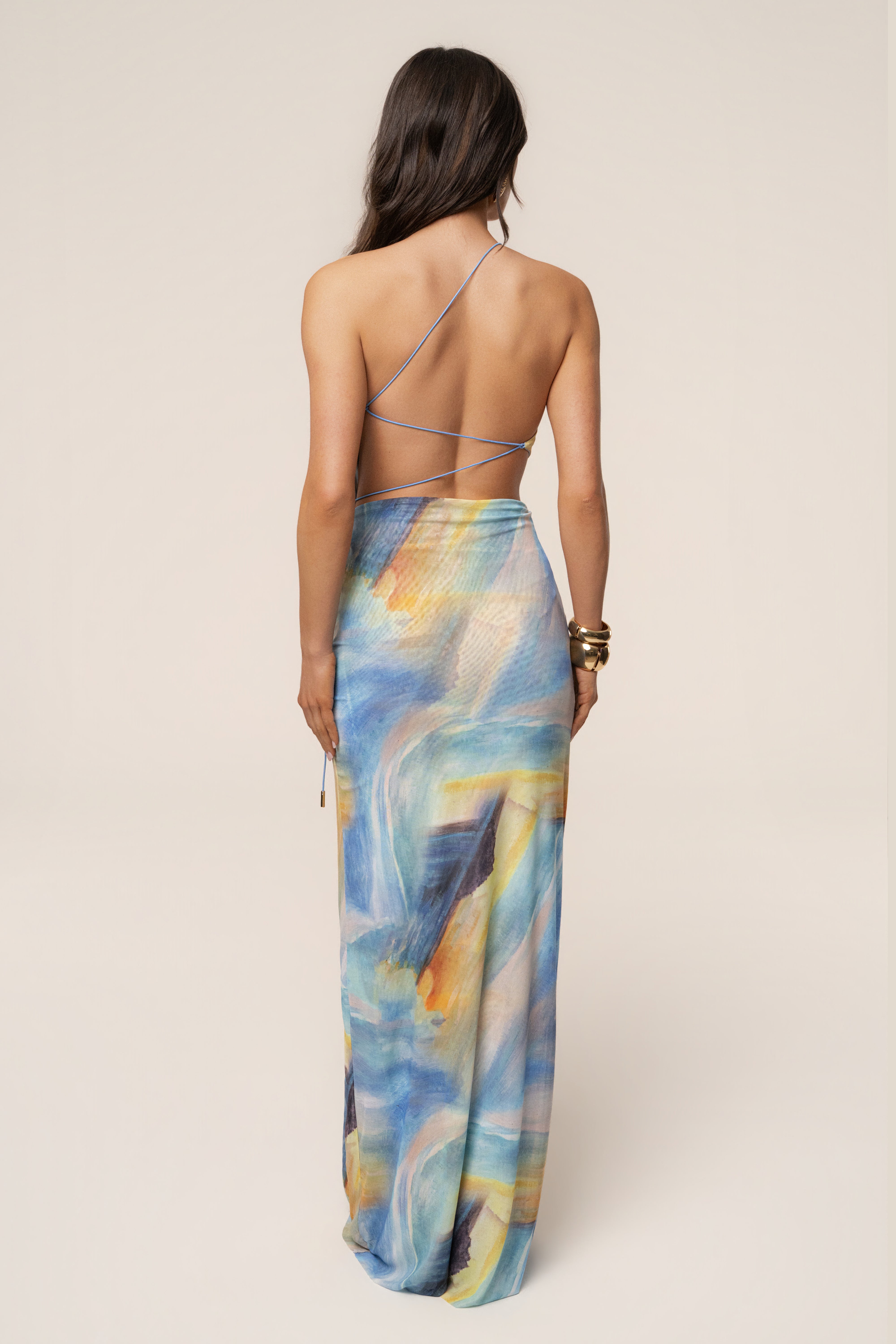 iridescent blue dress Dolce & Gabbana Girls Floral Print Dress in Multicolour