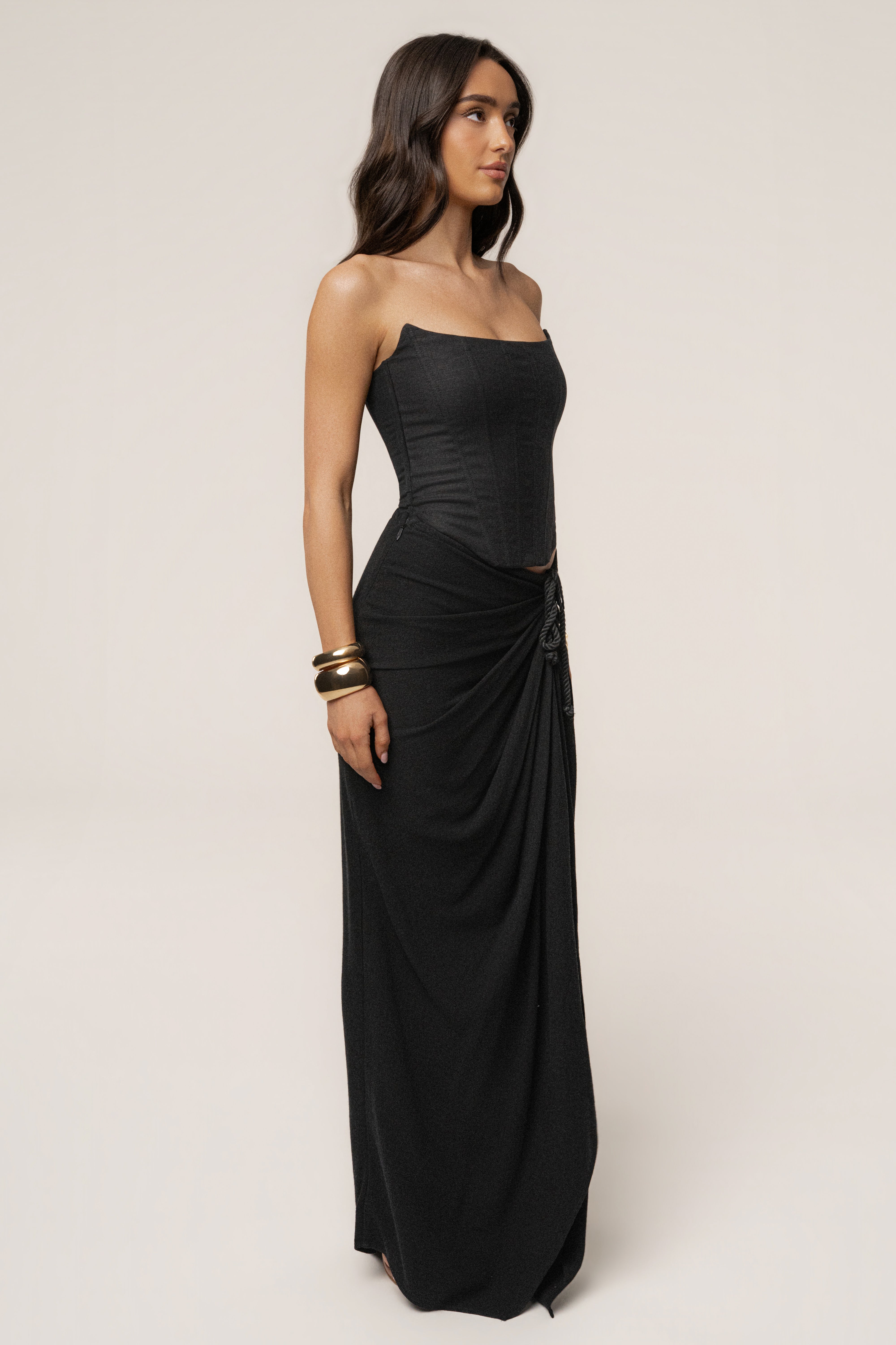 Black Fenix Reversible Linen Corset - JLUXLABEL