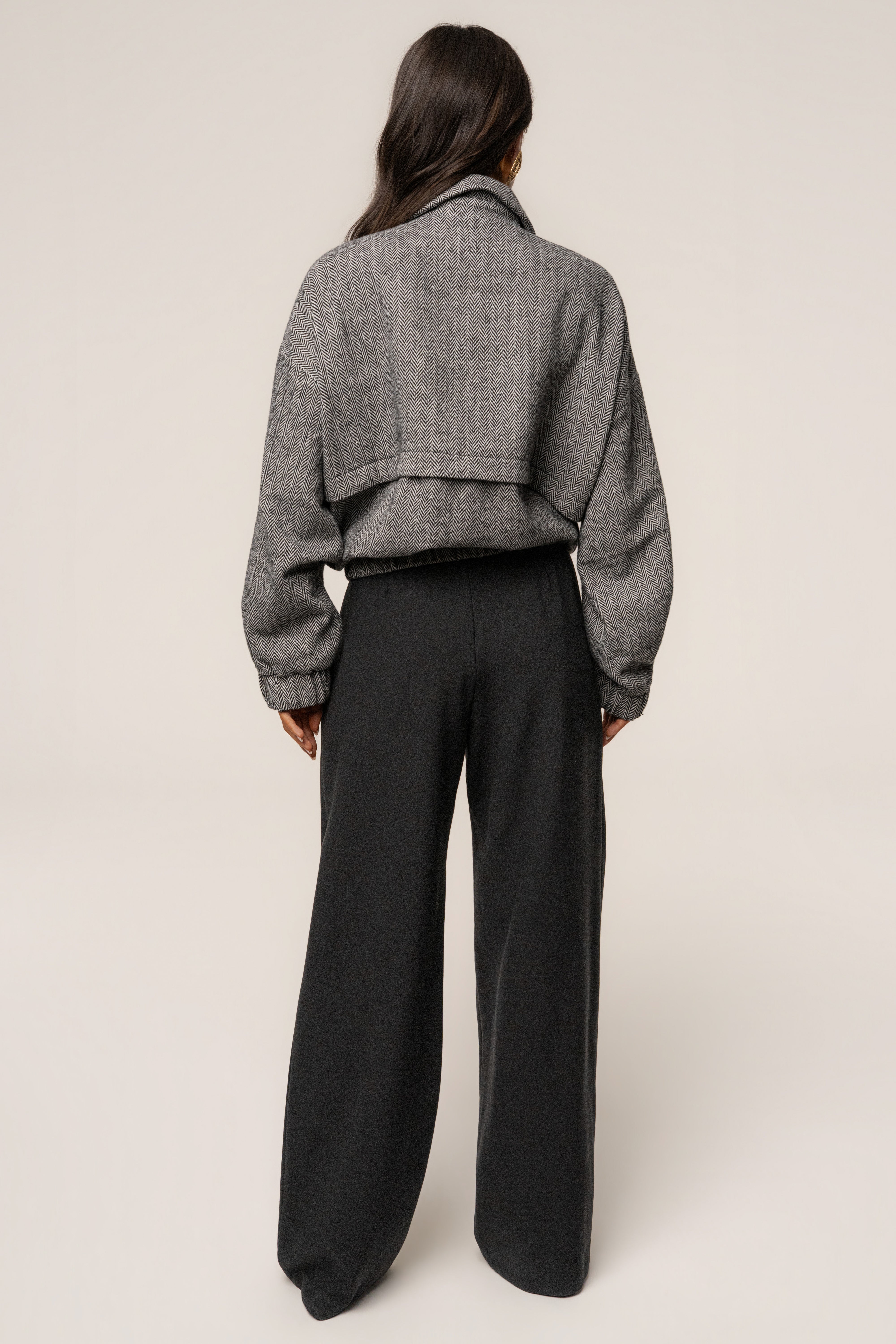 Classic Herringbone Bomber Jacket - JLUXLABEL