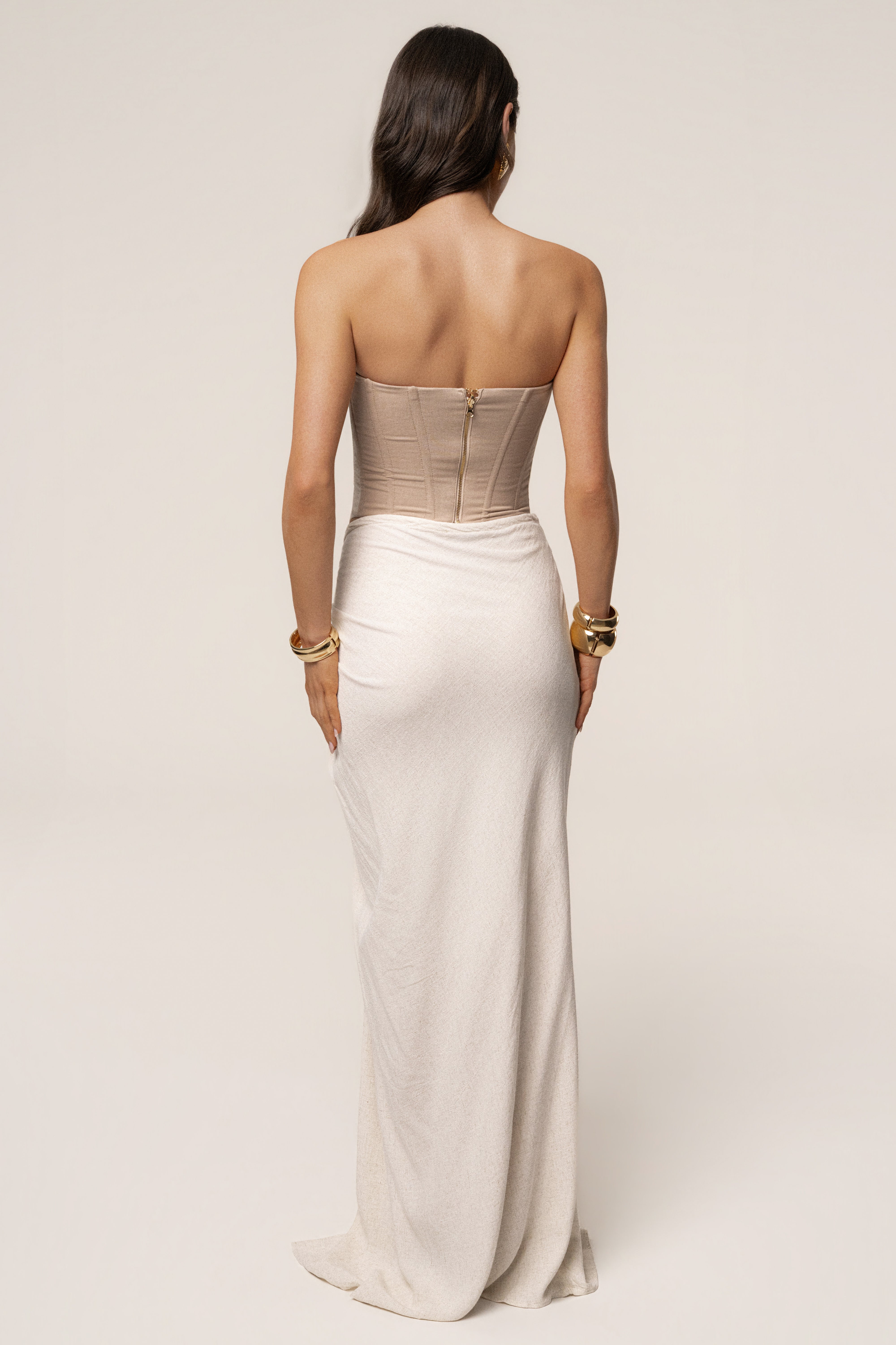 Natural Fenix Reversible Linen Corset - JLUXLABEL