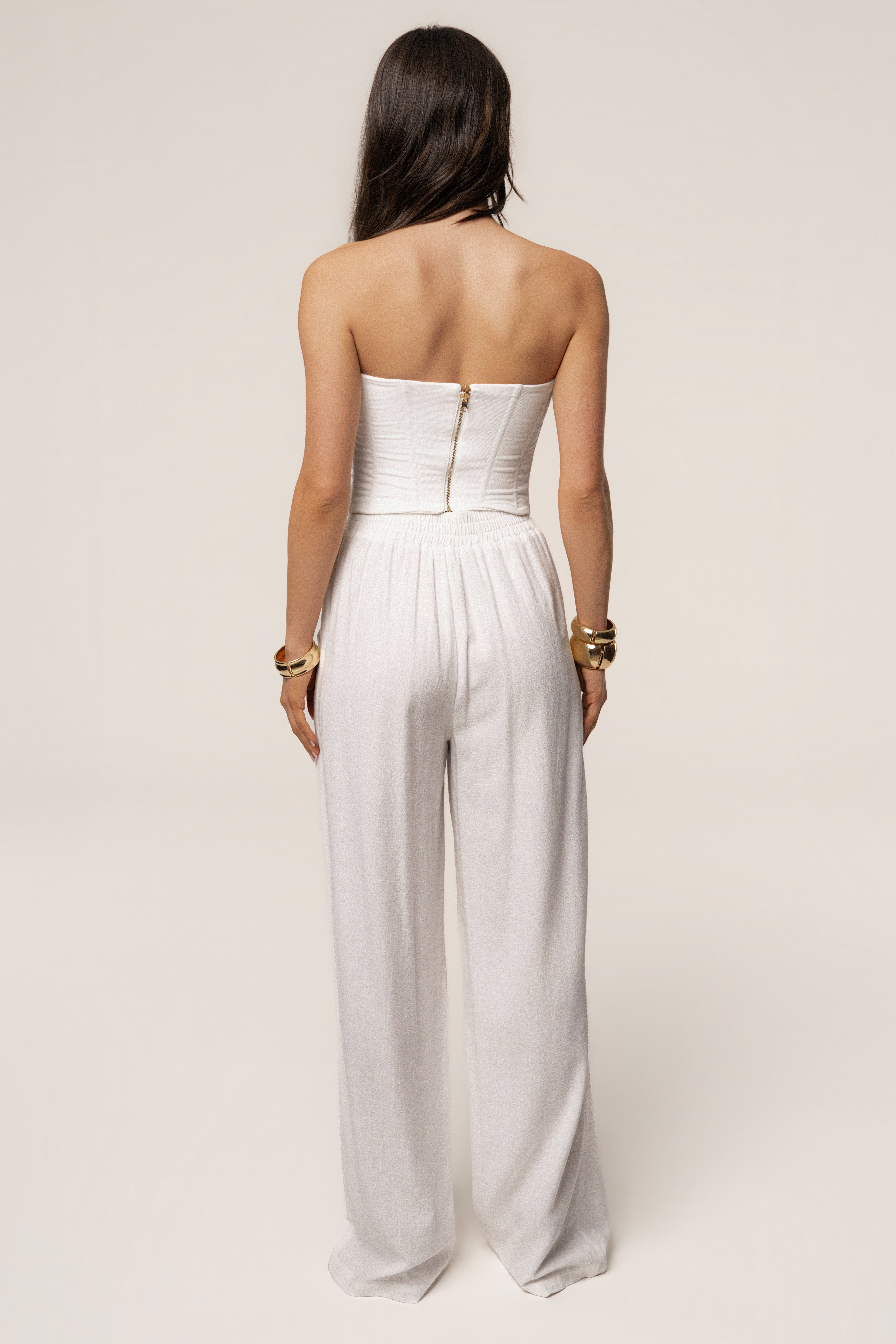 White Fenix Reversible Linen Corset - JLUXLABEL