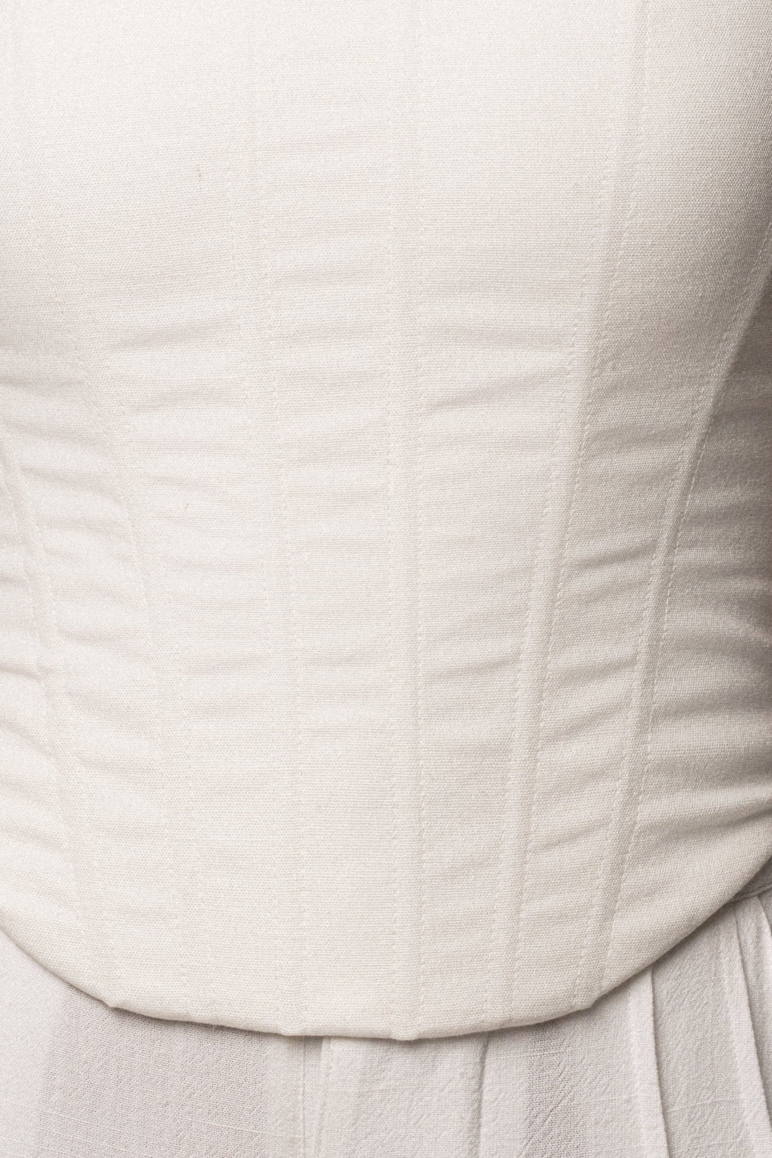 White Corset Top | Reversible Linen Bustier | JLUXLABEL