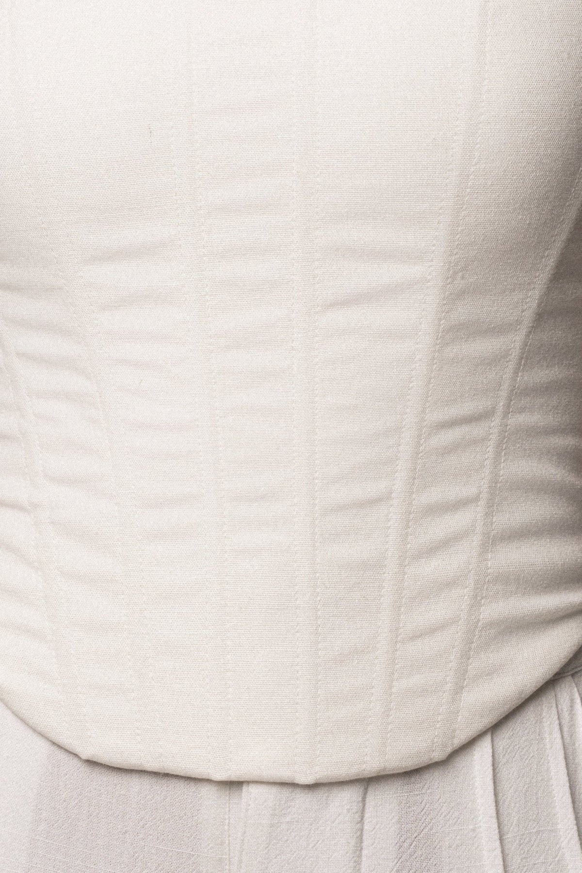 White Fenix Reversible Linen Corset