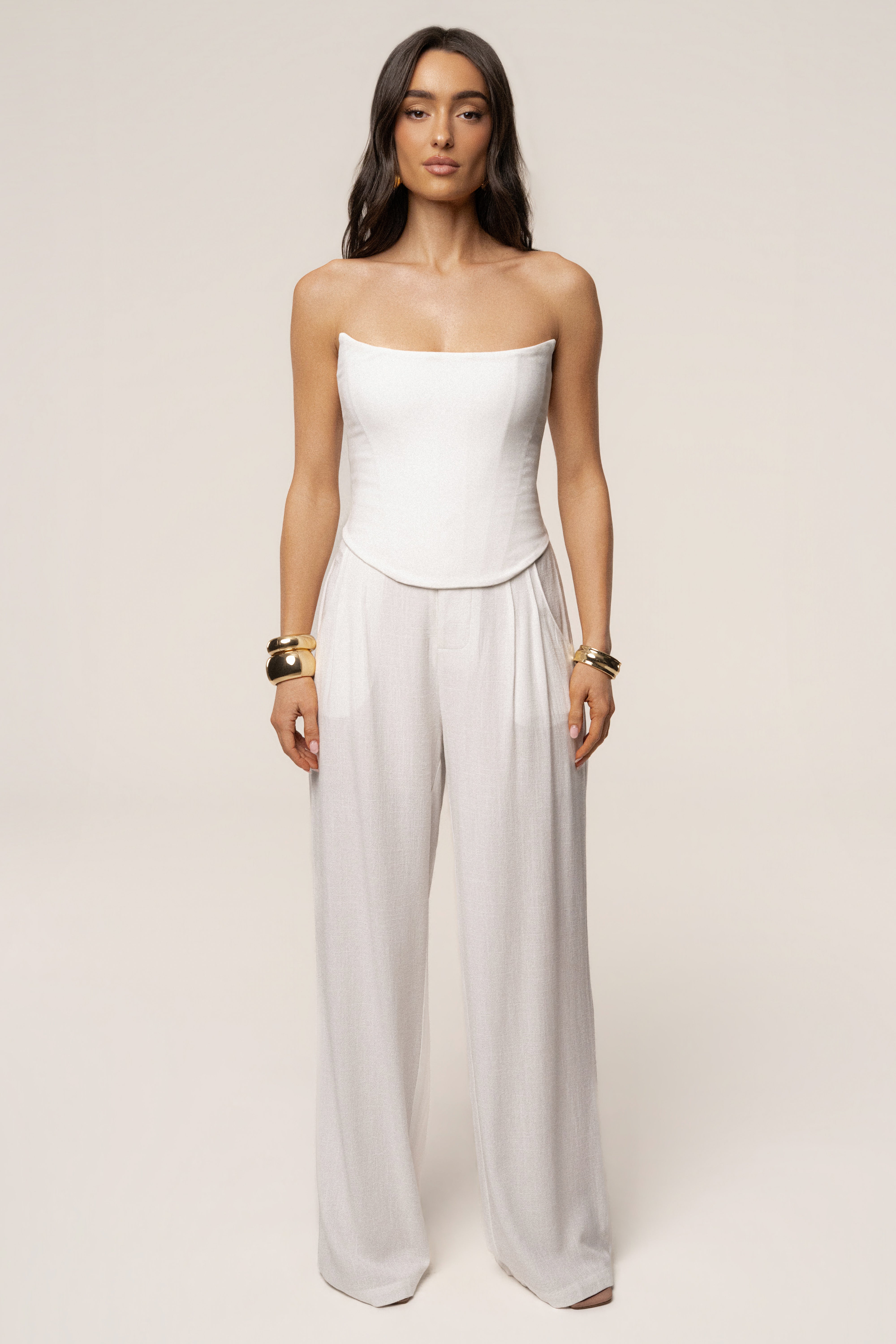 White Fenix Reversible Linen Corset - JLUXLABEL