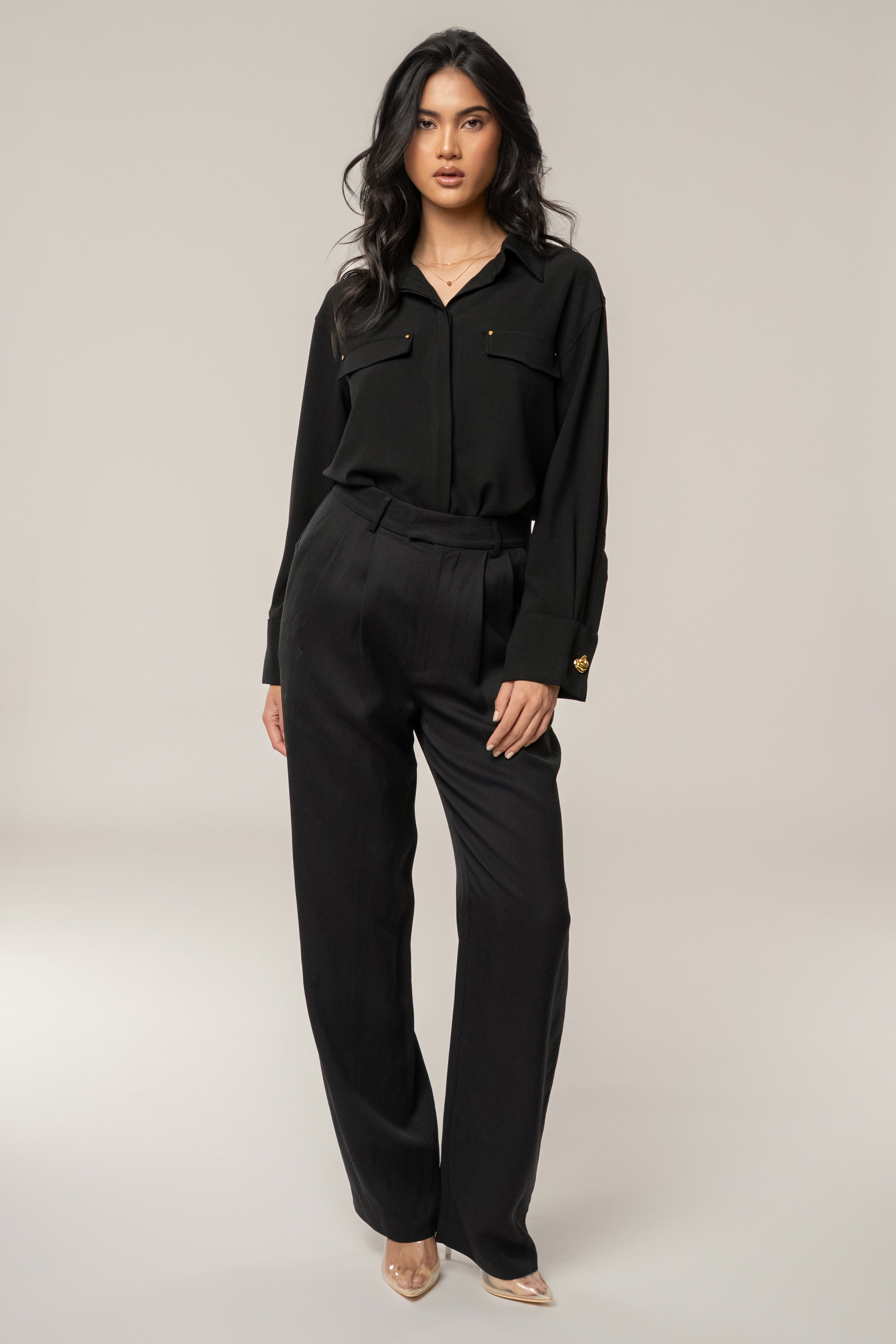 Black Axel Pleated Trouser