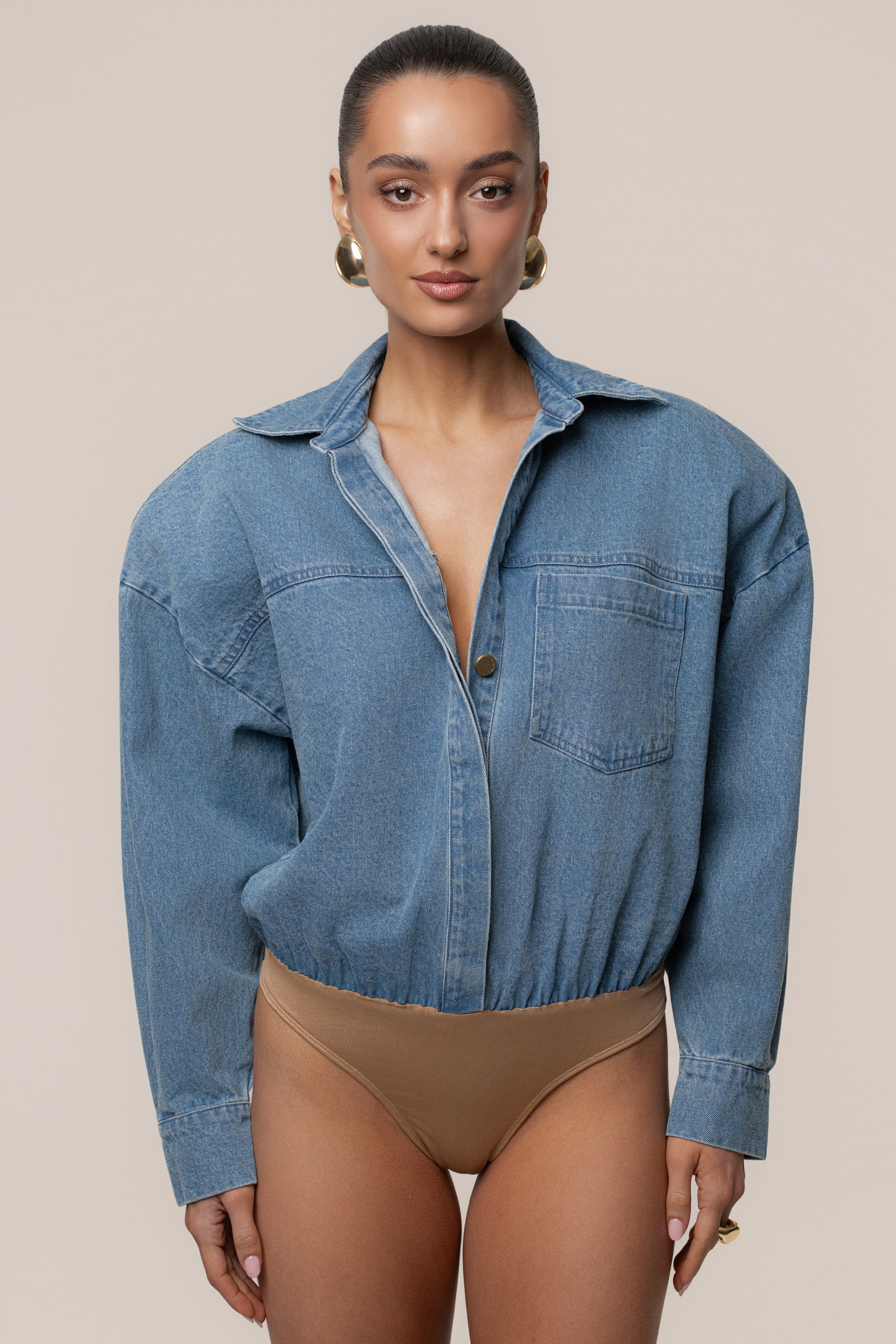 Denim Unstoppable Bodysuit - JLUXLABEL