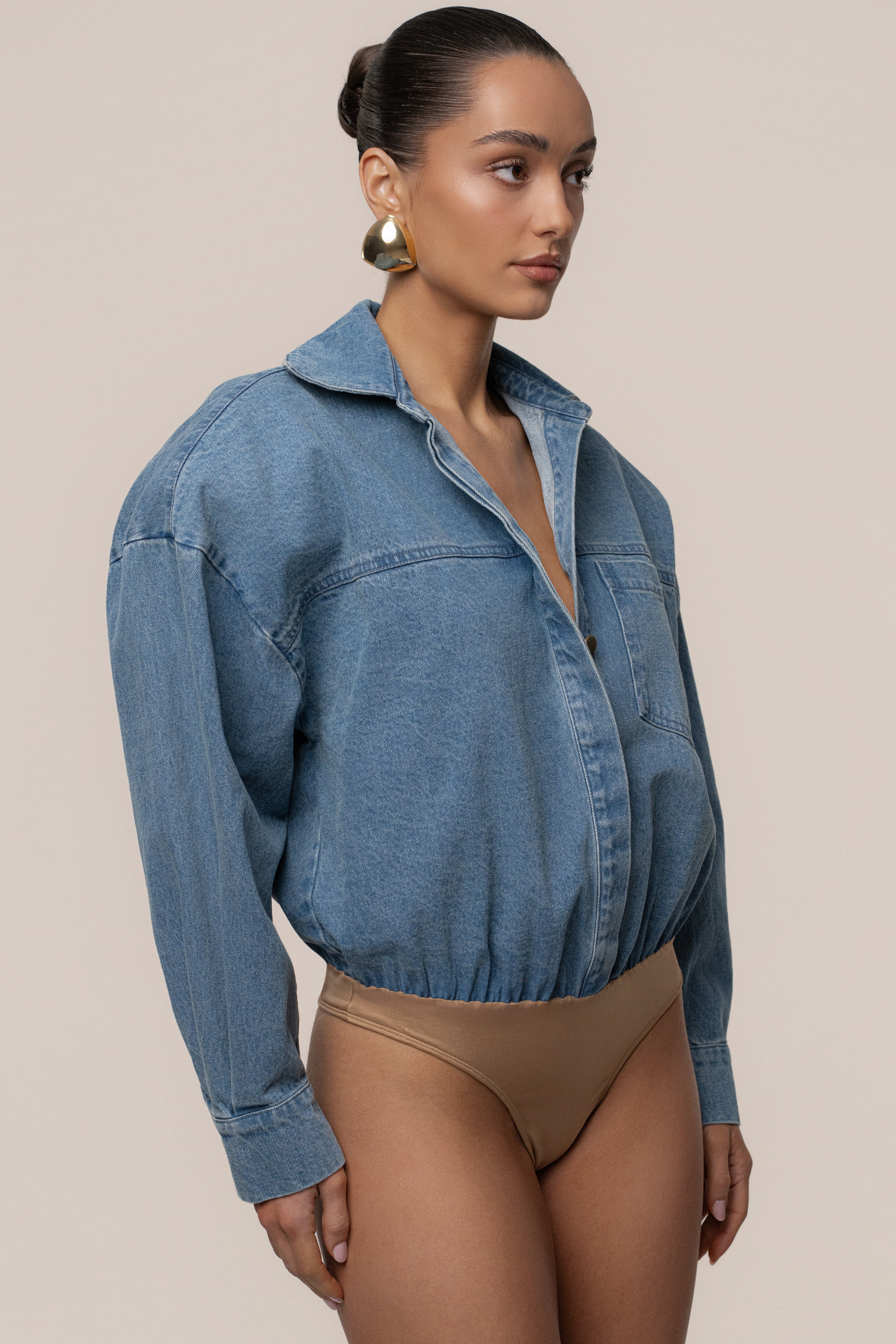 Denim Unstoppable Bodysuit - JLUXLABEL