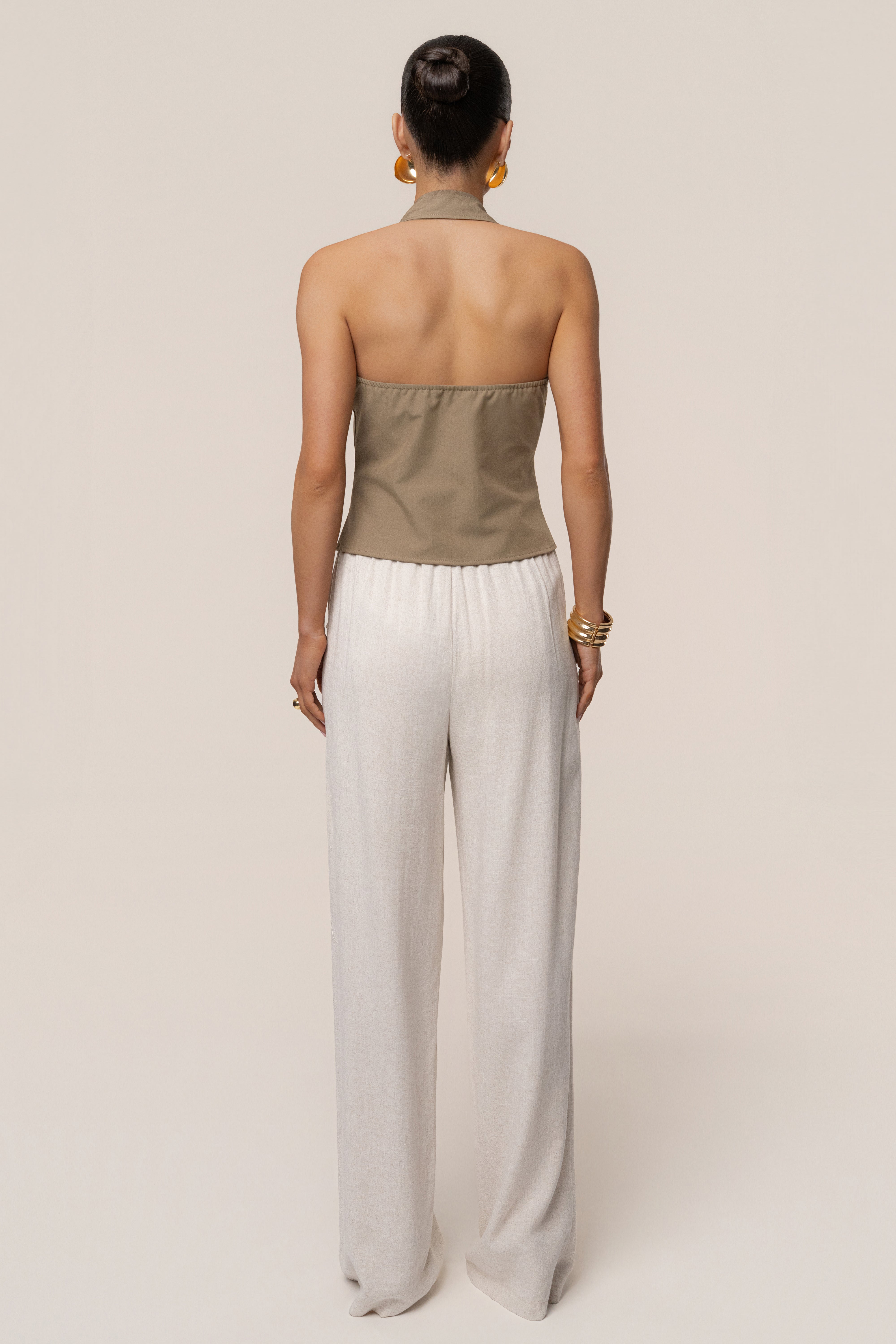 Olive Clean Slate Halter Vest - JLUXLABEL