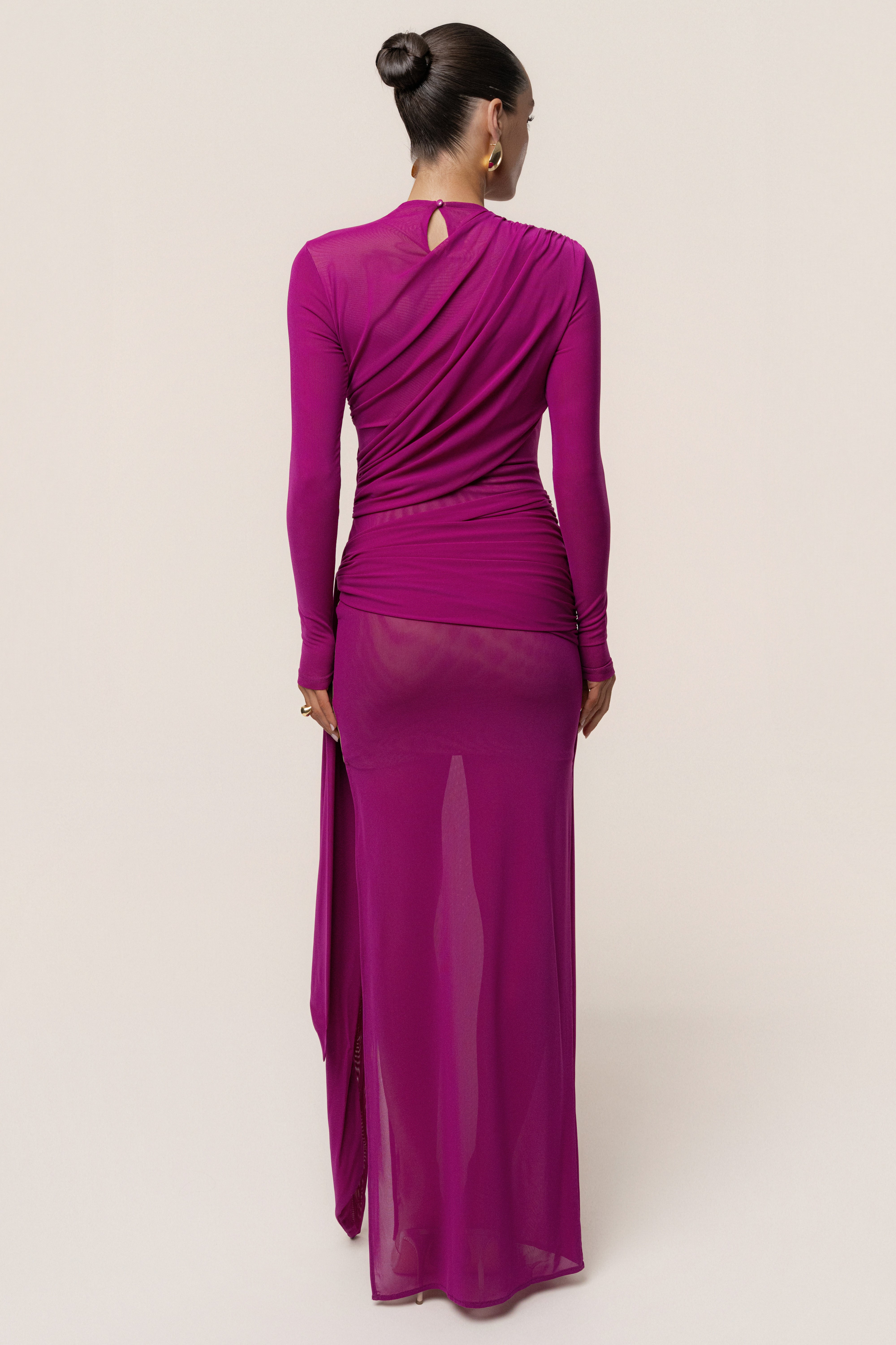 Purple Heatwave Mesh Maxi Dress - JLUXLABEL