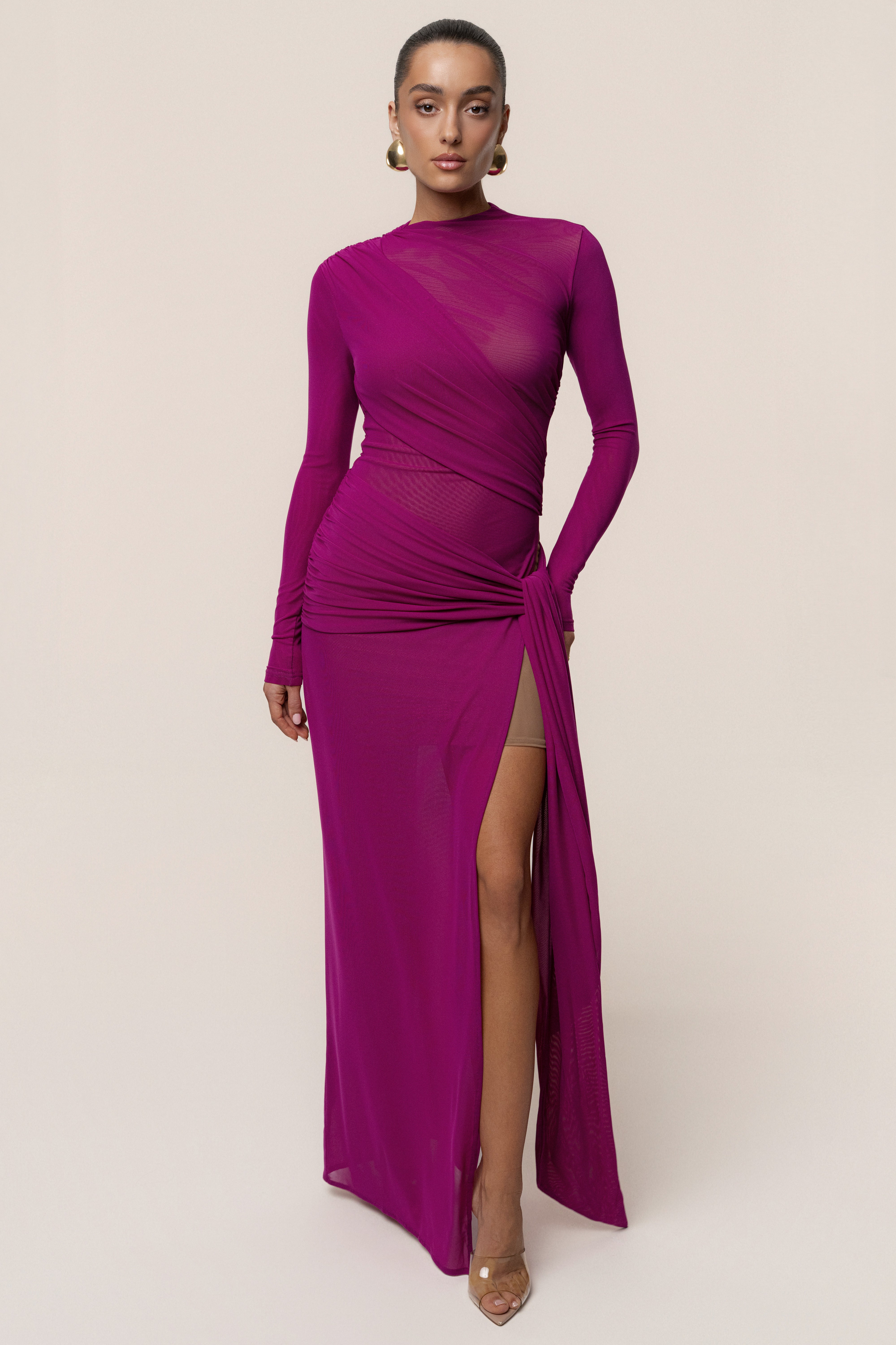 Purple Heatwave Mesh Maxi Dress - JLUXLABEL