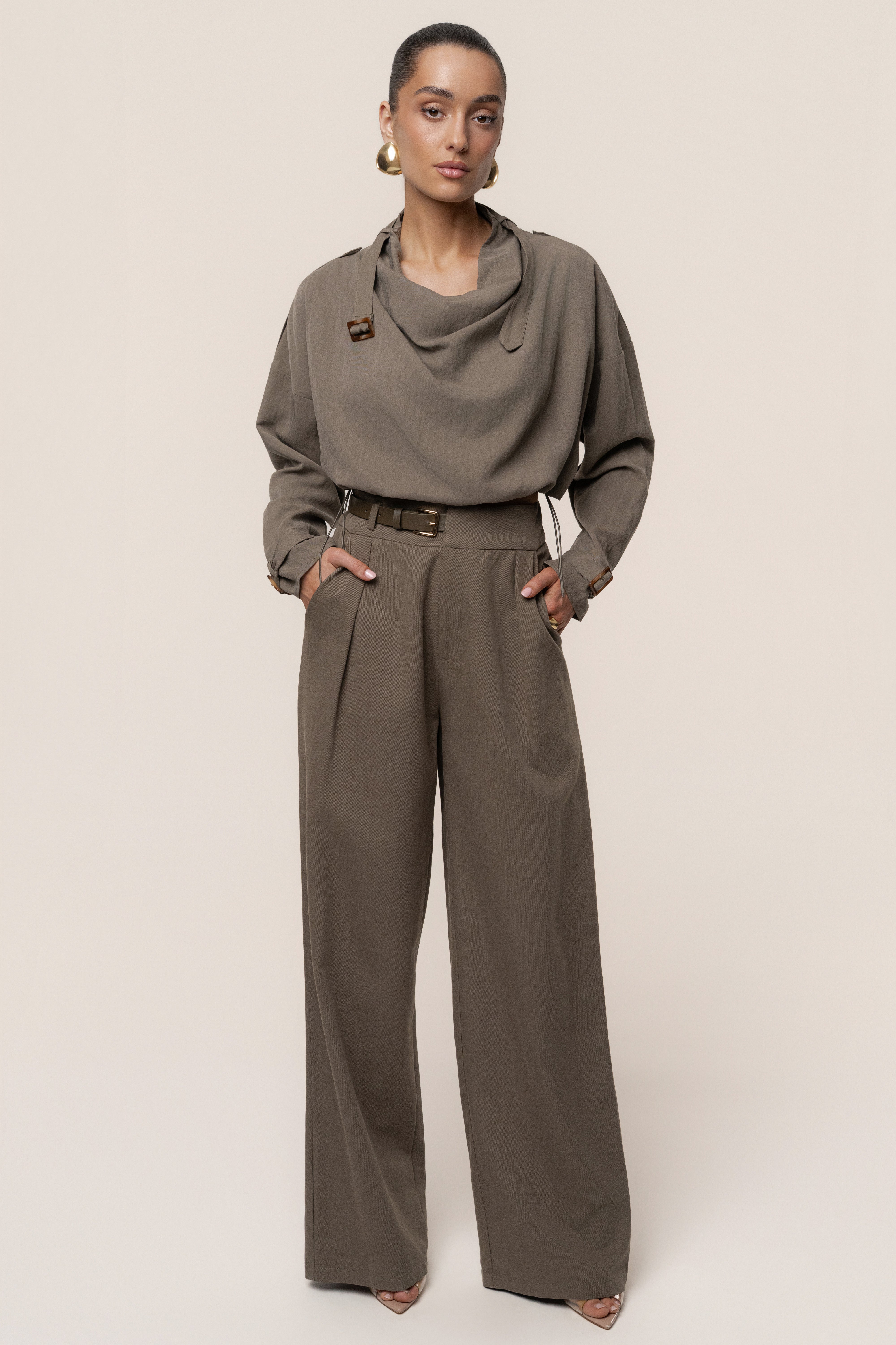 Dark Taupe Wanderlust Crop Top - JLUXLABEL