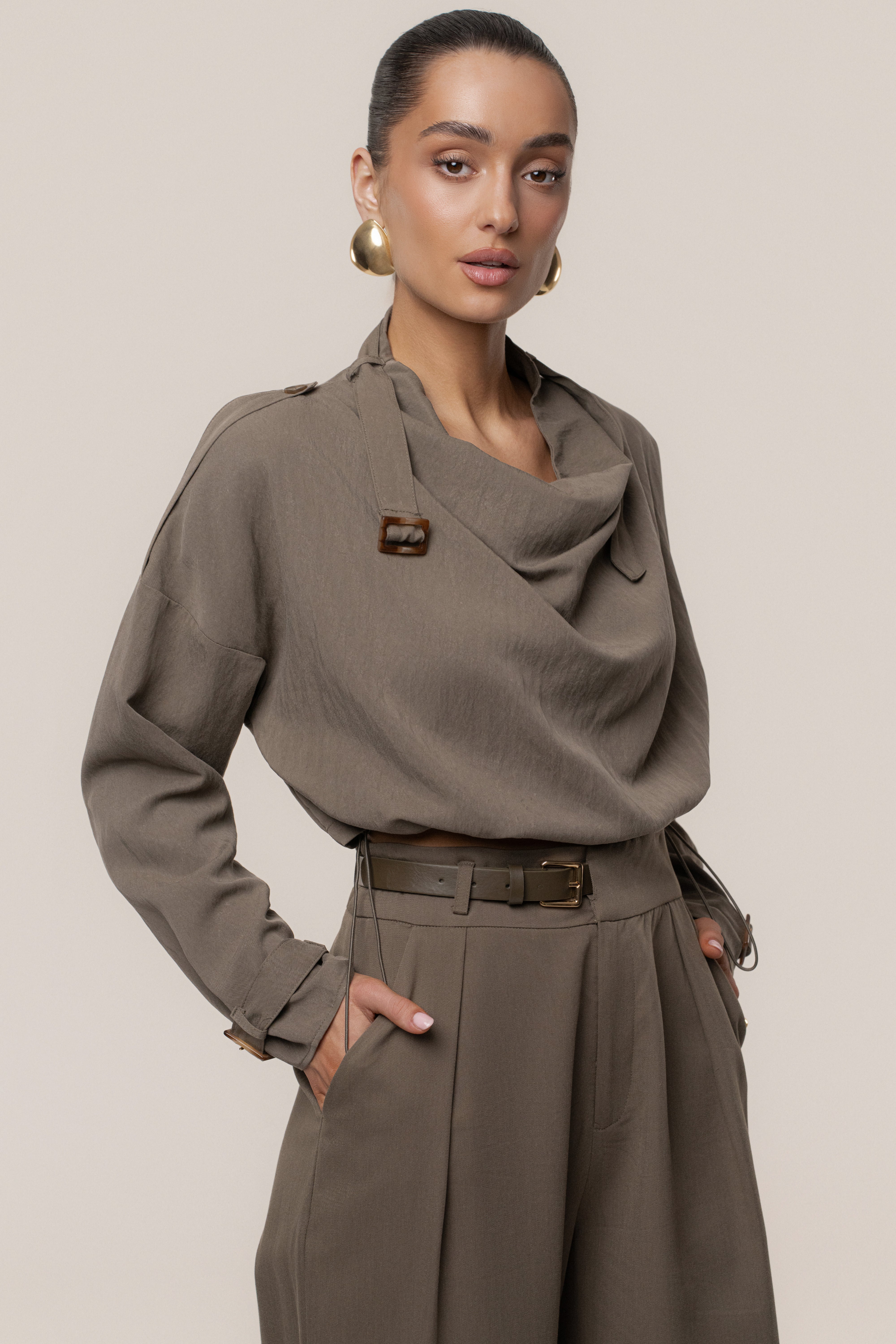 Dark Taupe Wanderlust Crop Top