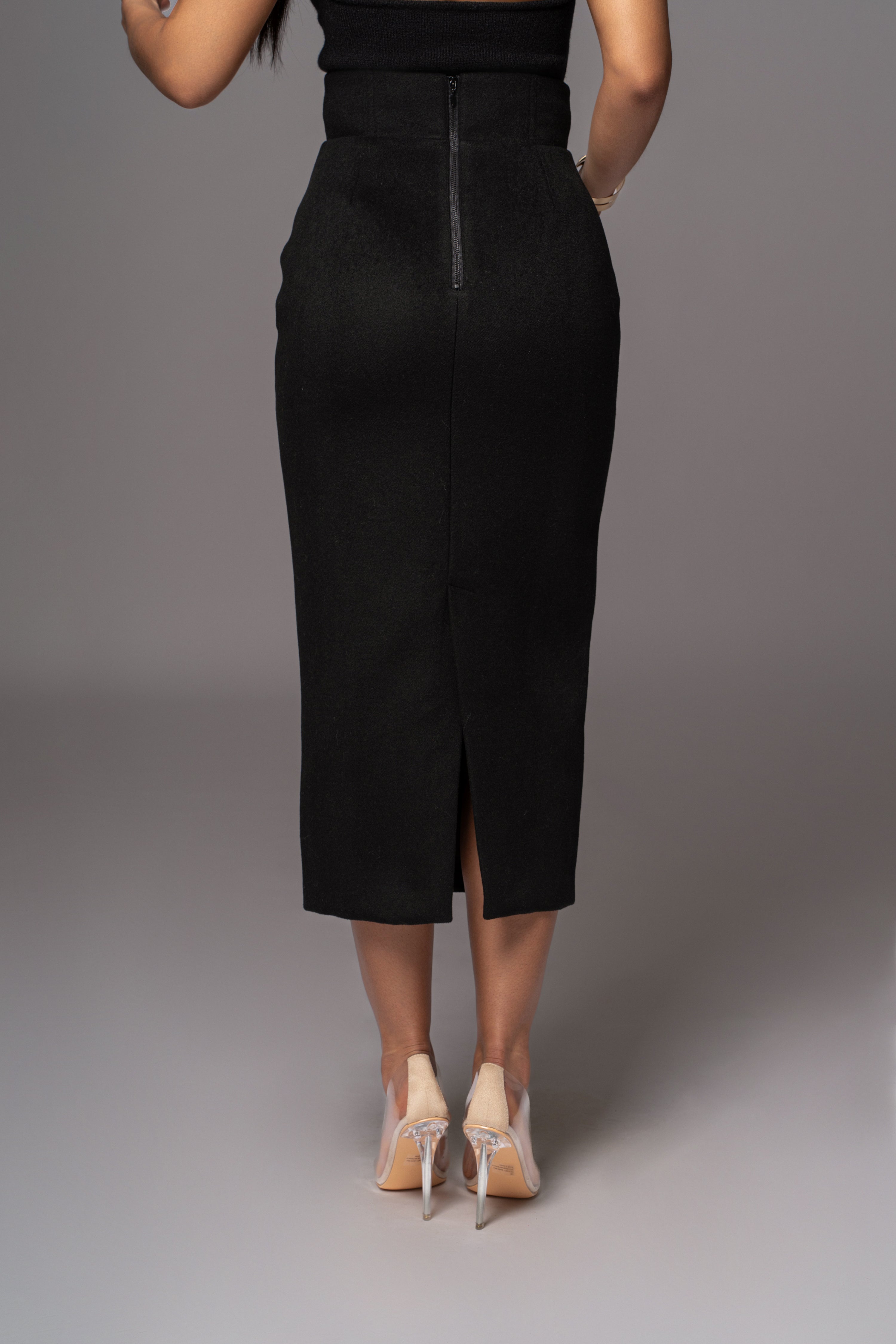 Black Nostalgia High Waist Skirt - JLUXLABEL