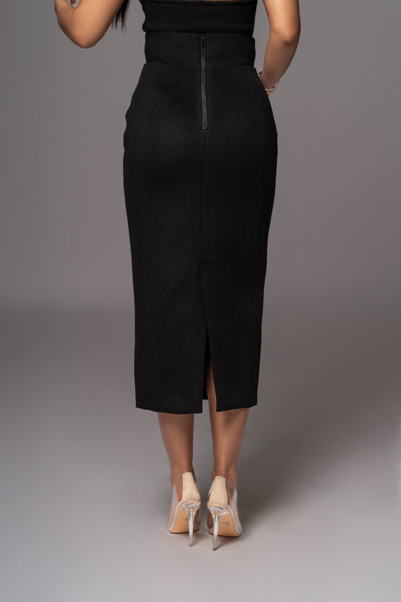 Black Nostalgia High Waist Skirt - JLUXLABEL