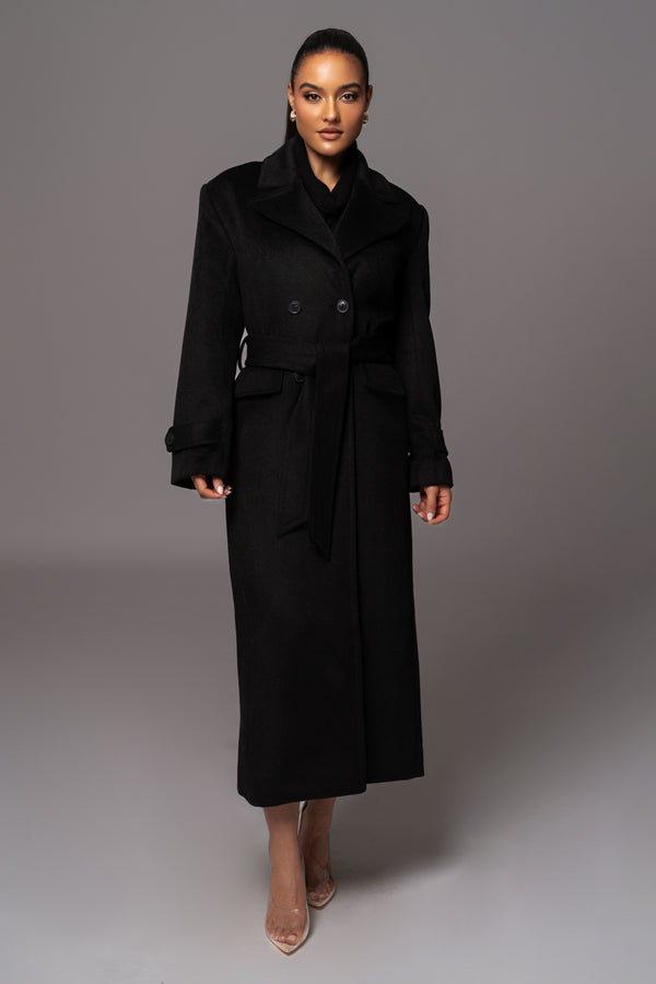 Black Rain Or Shine Longline Coat - JLUXLABEL