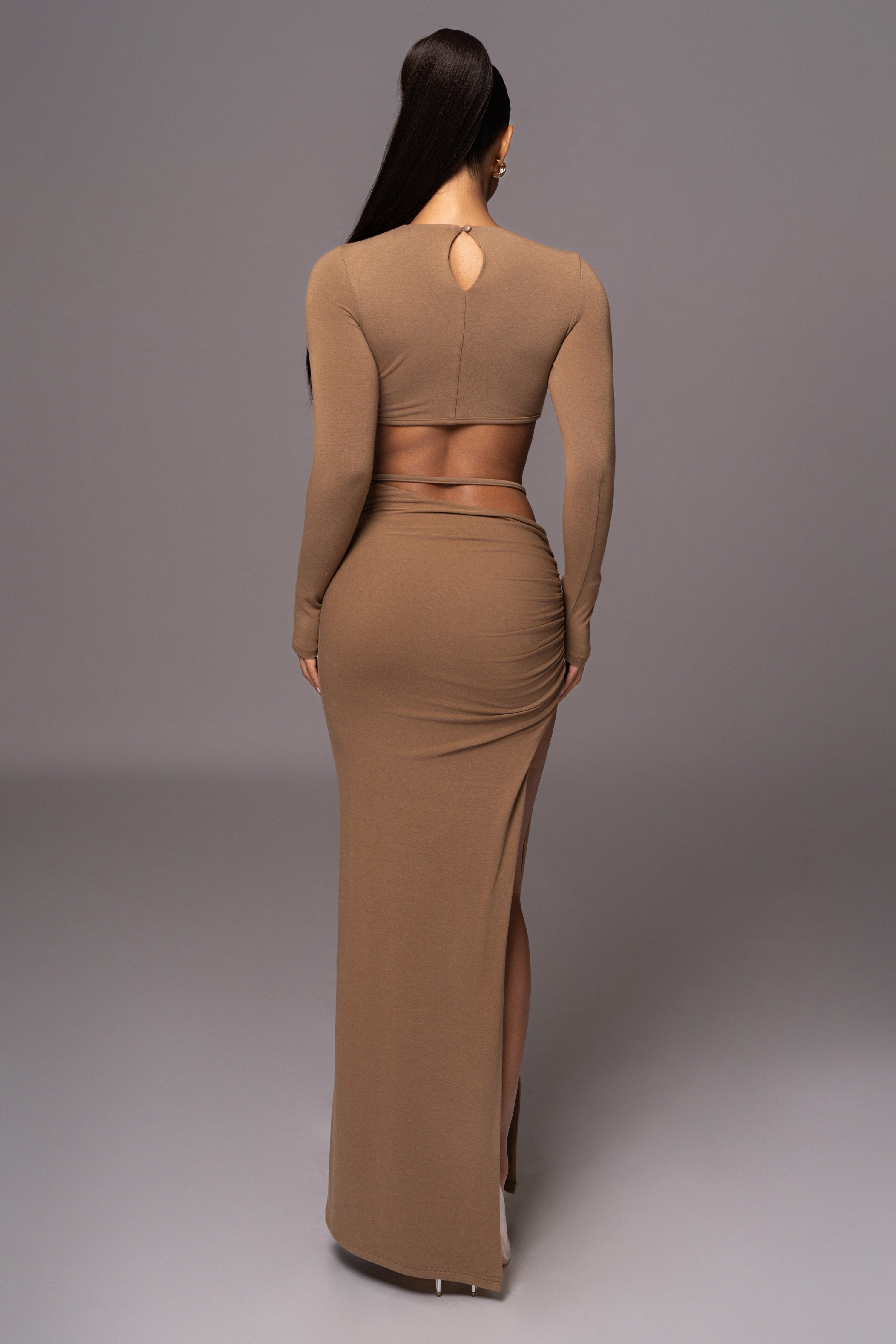 Tan Verina Two Piece Skirt Set - JLUXLABEL