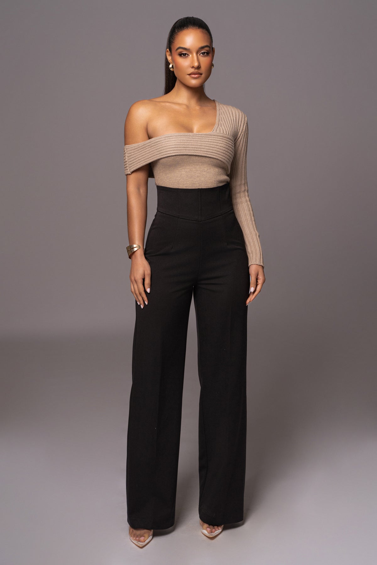 Black Novena woven pants from JLUXLABEL featuring textured fabric, tailored fit, and stylish bottom design.