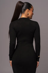 Black Bellinda Collar Maxi Dress - JLUXLABEL