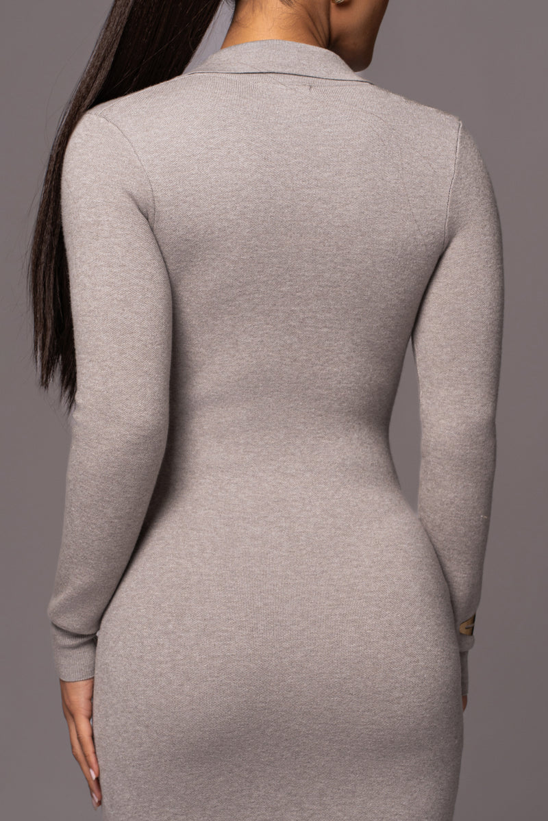 Grey Bellinda Collar Maxi Dress - JLUXLABEL