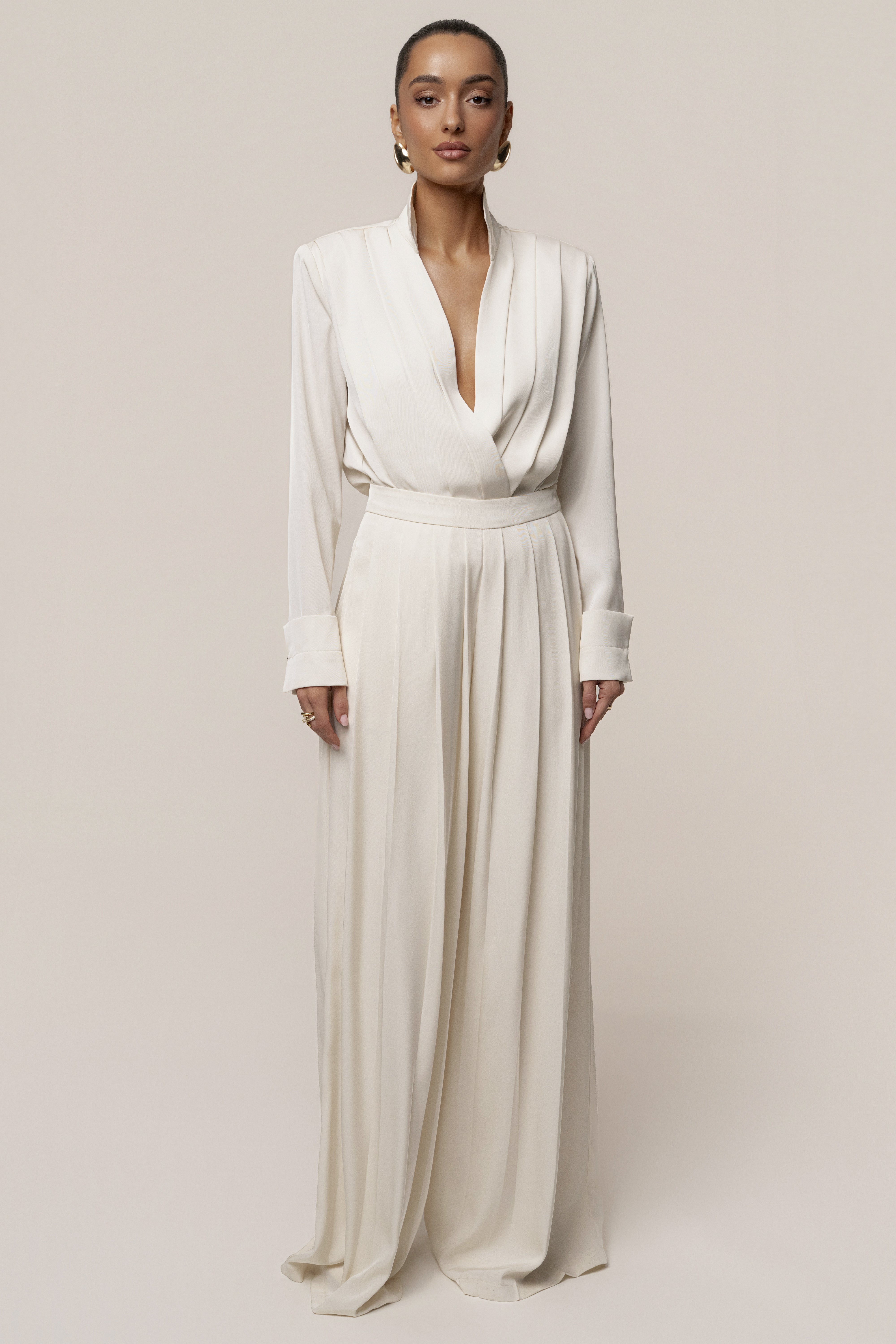 Buttercream Visionary Pleated Bodysuit - JLUXLABEL