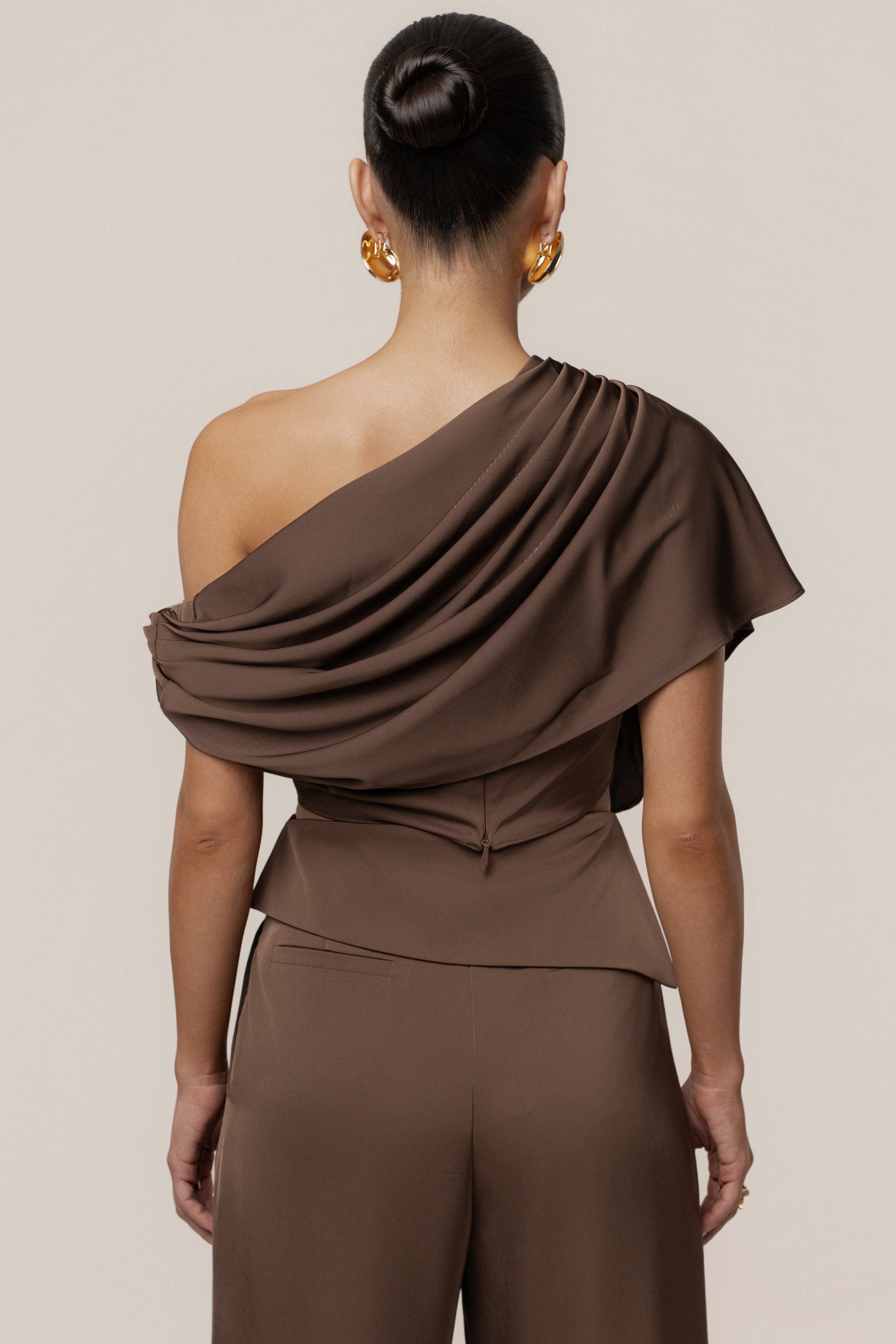 PRE-ORDER Chocolate Gleam and Glow Satin Top