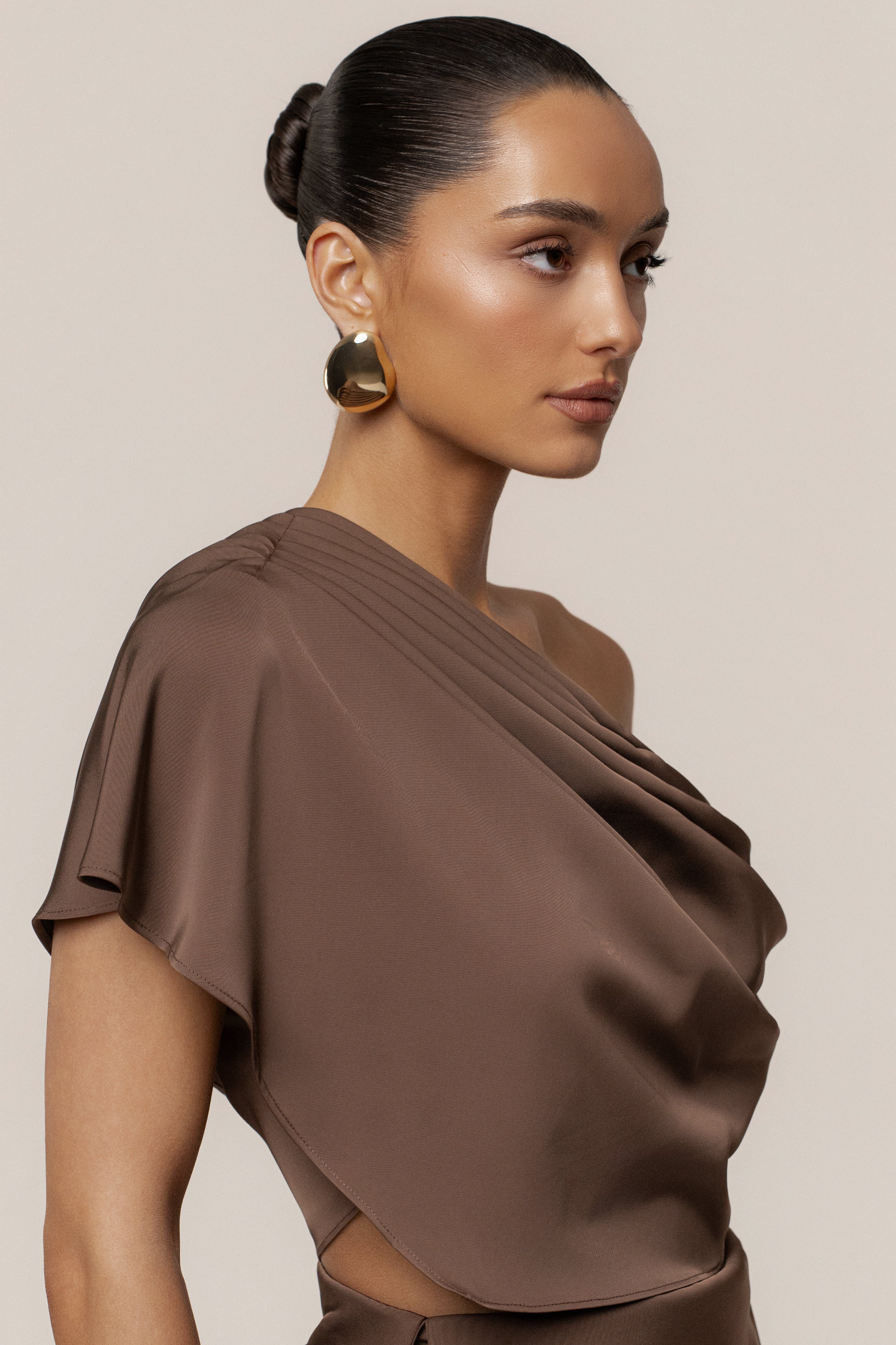 PRE-ORDER Chocolate Gleam and Glow Satin Top