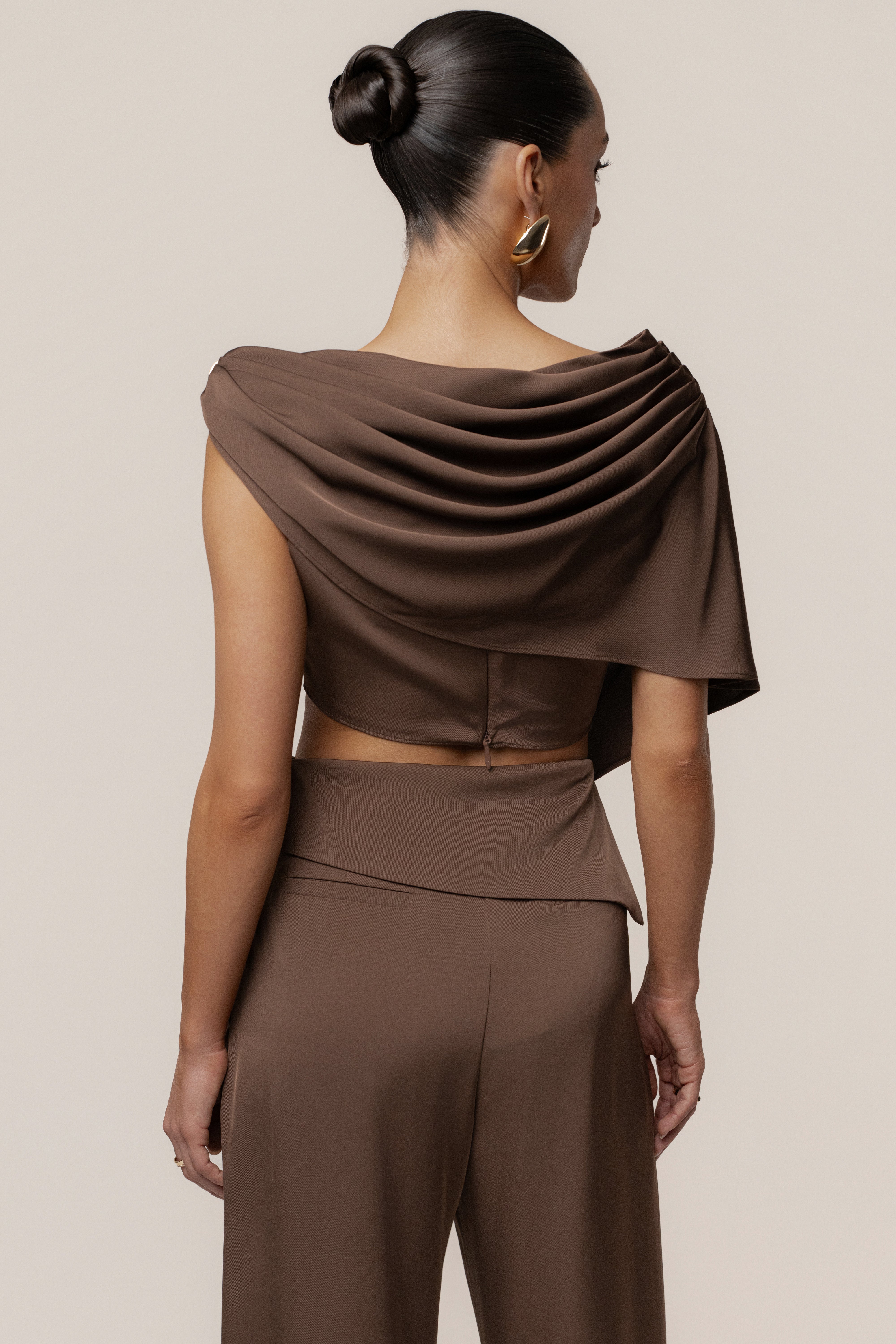 PRE-ORDER Chocolate Gleam and Glow Satin Top