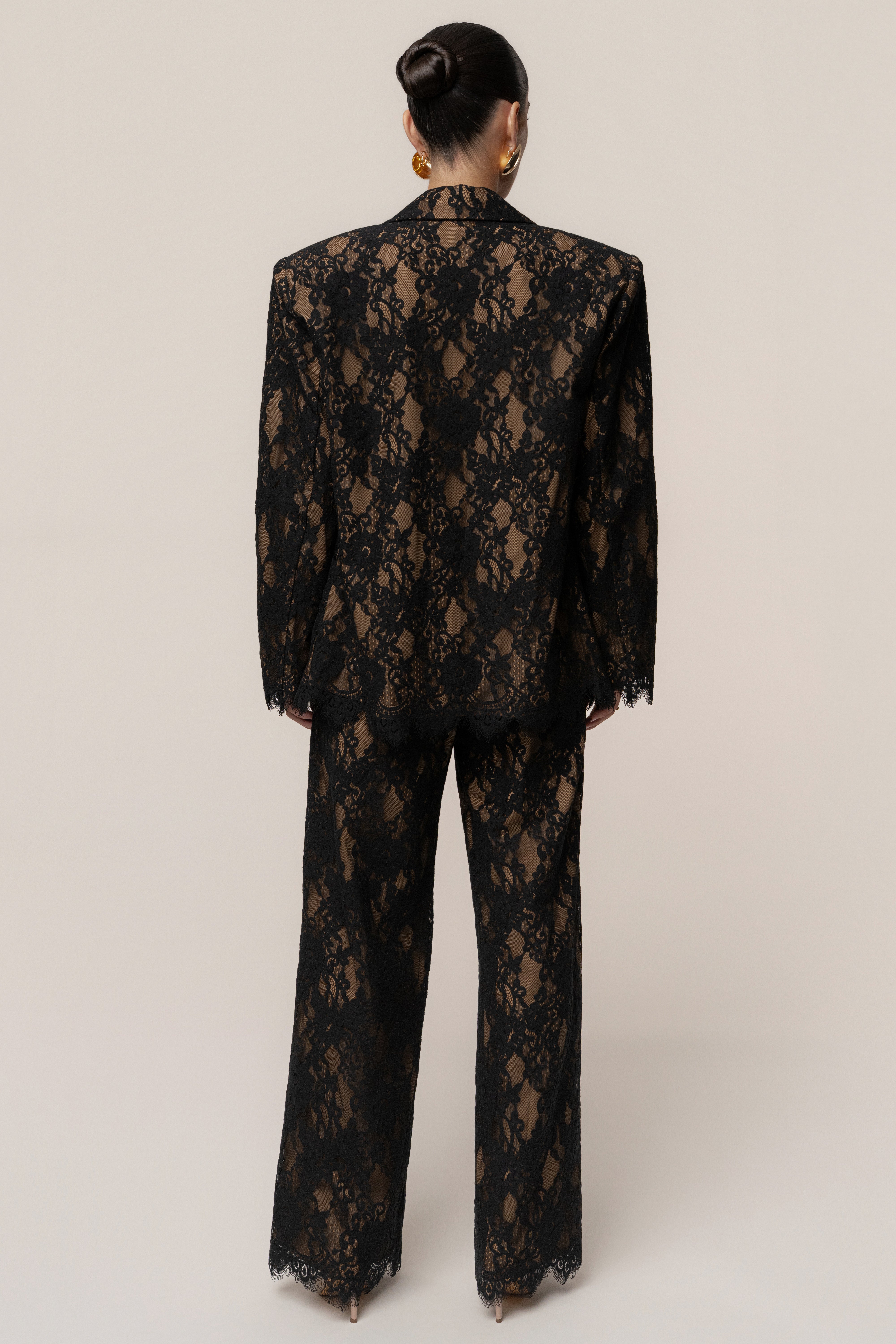 パンツ coyseio KNIT LACE PANTS : BLACK Lace Knit Pants Black – emilyoda