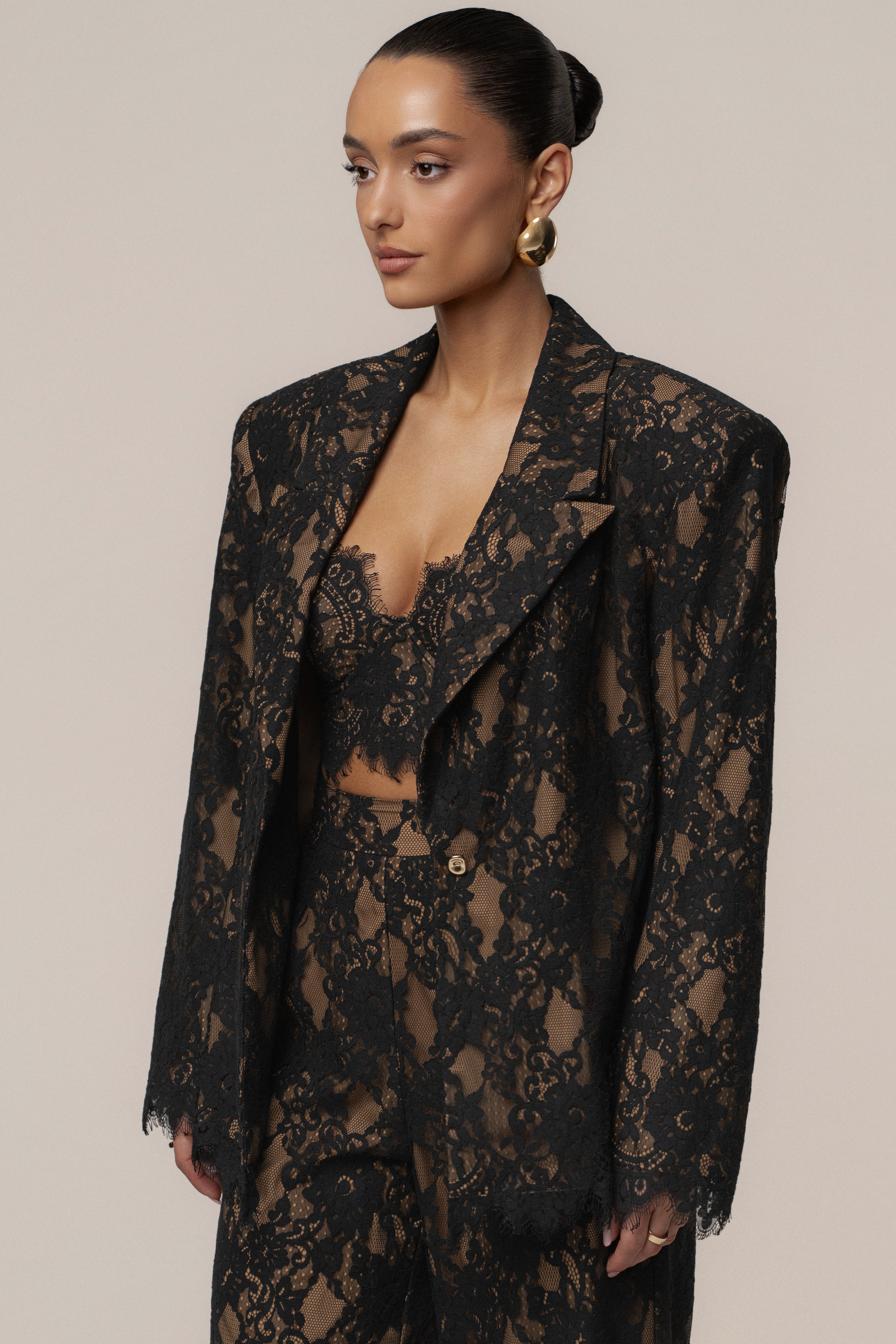 Black Lace And Desire Blazer | JLUXLABEL