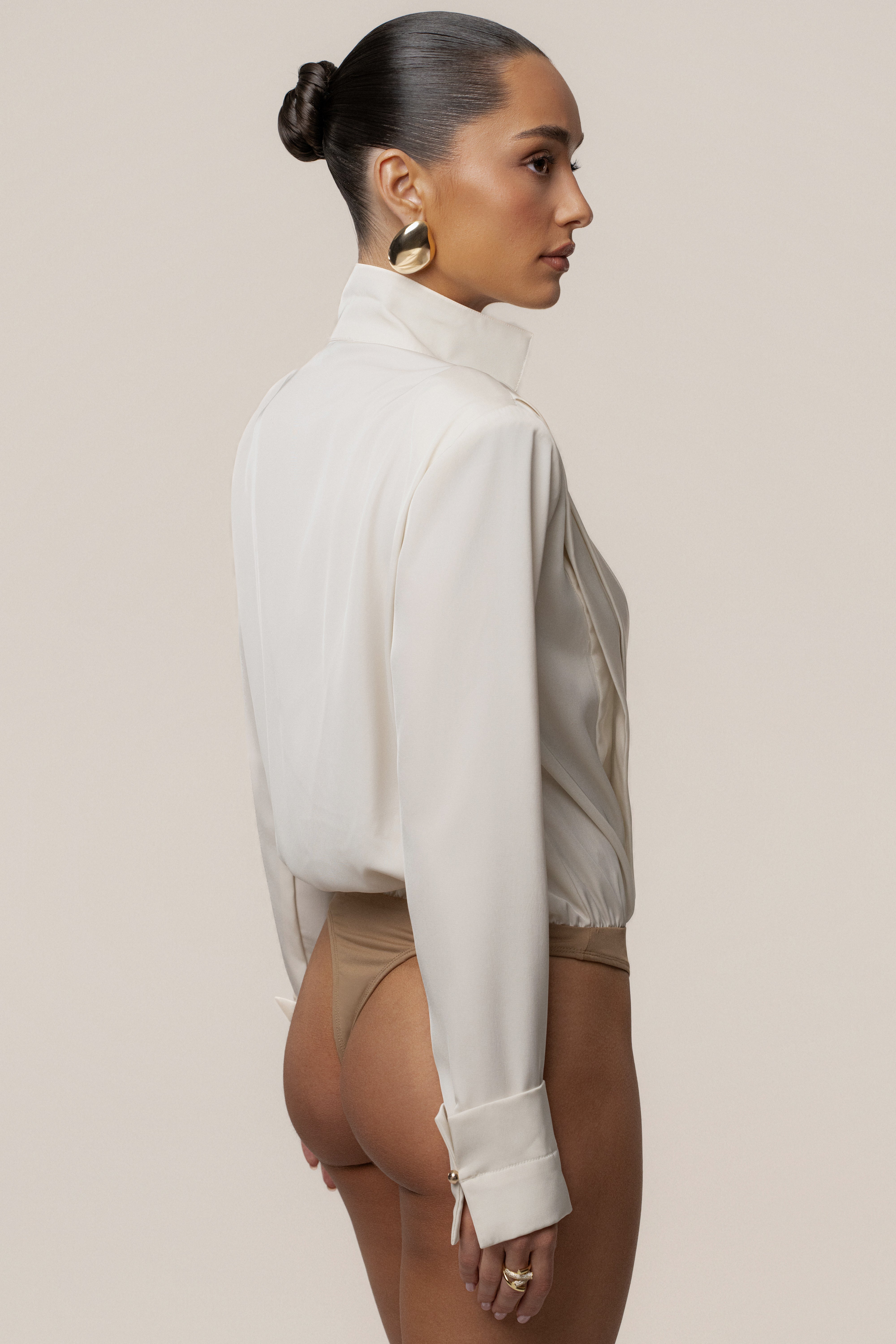 Buttercream Visionary Pleated Bodysuit - JLUXLABEL