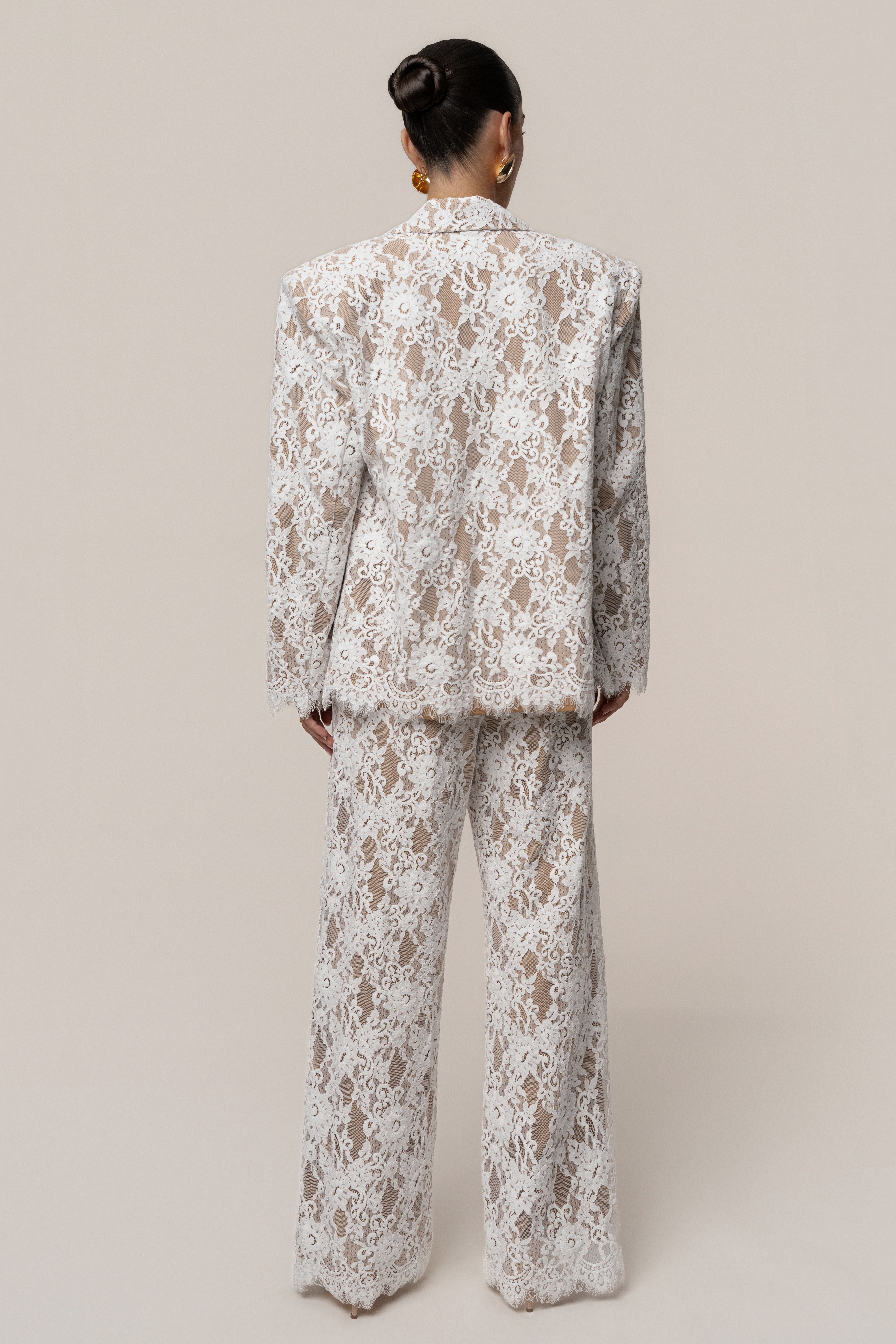PRE-ORDER White Forever Crush Lace Pant