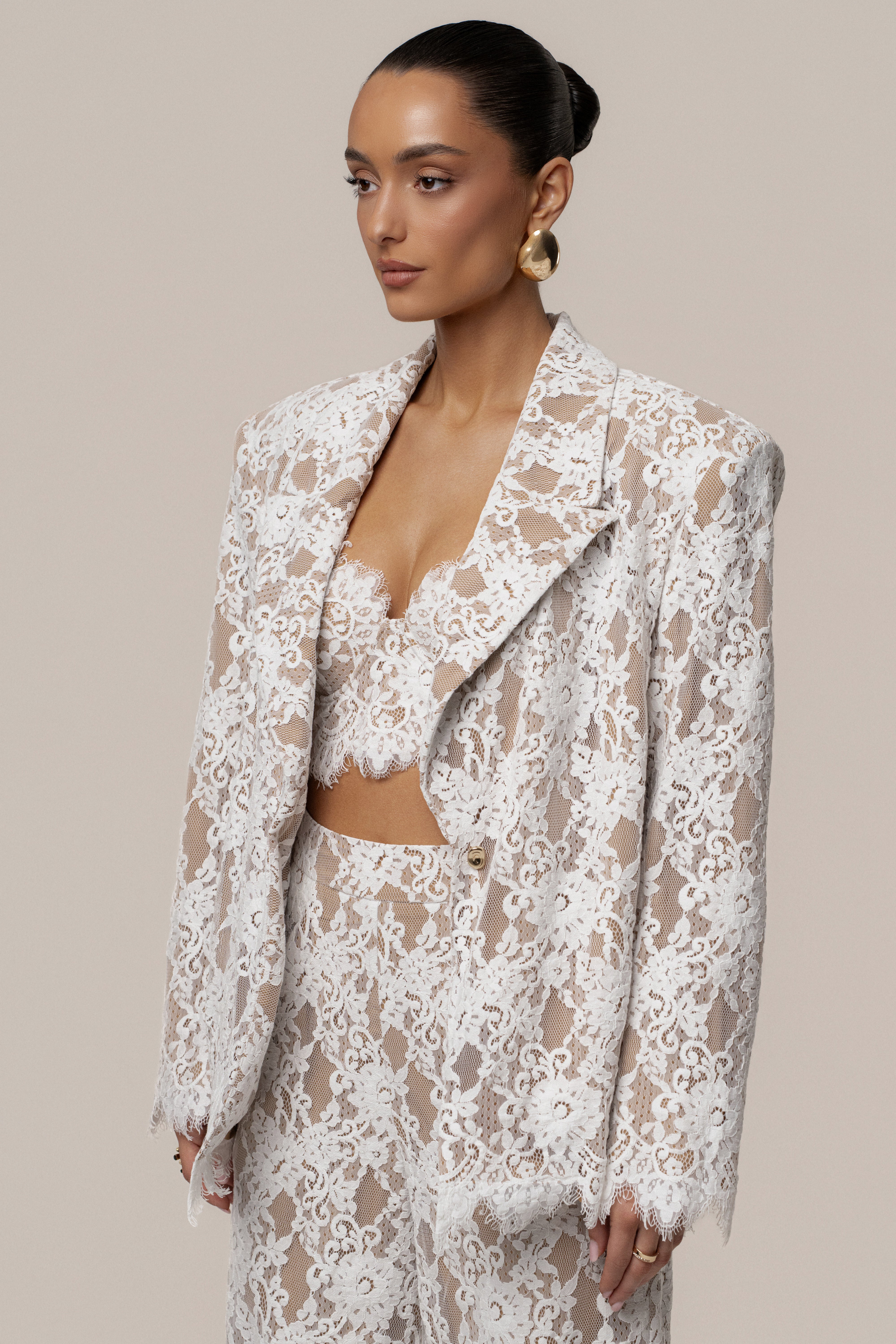 PRE-ORDER White Lace And Desire Blazer