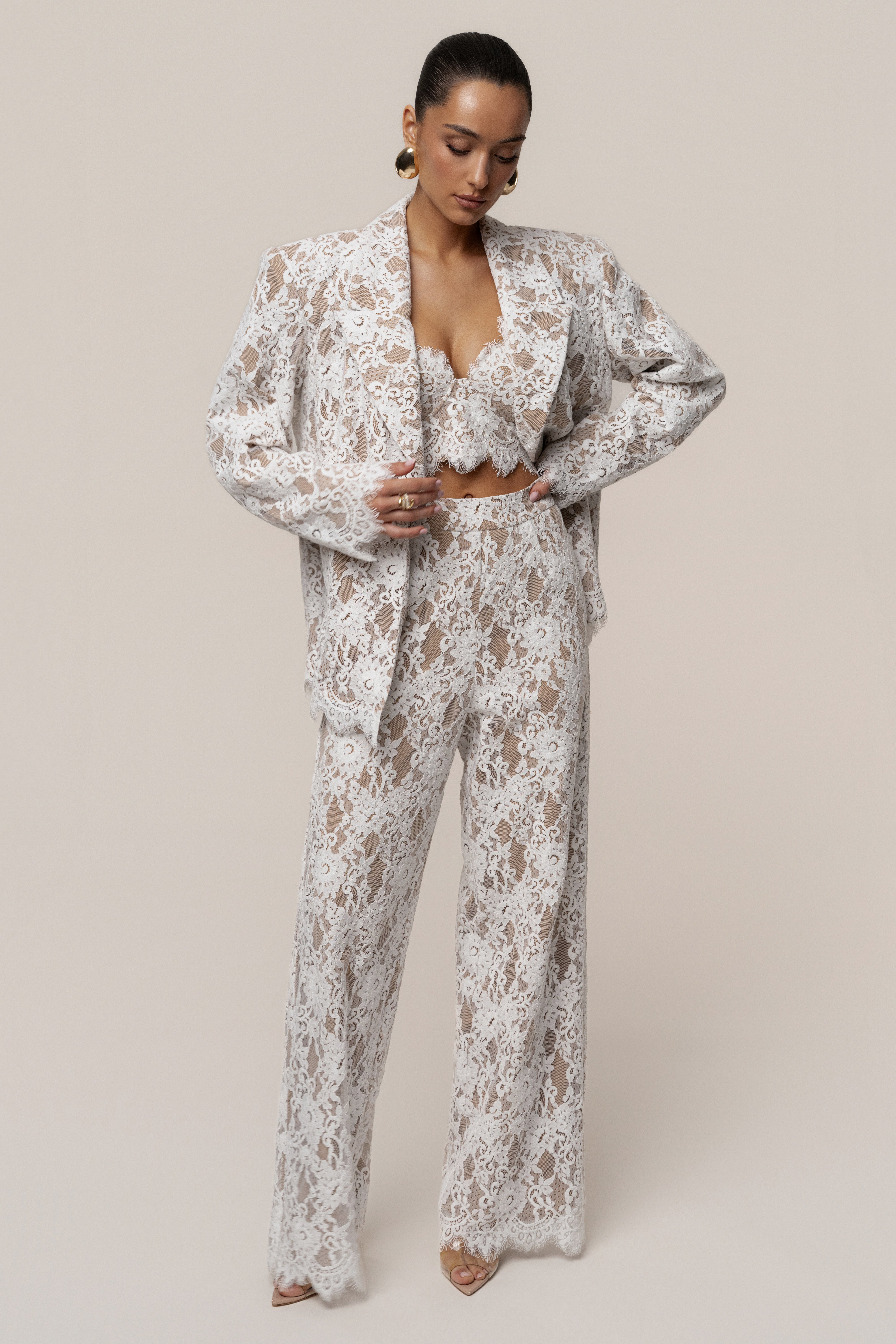 White Forever Crush Lace Pant