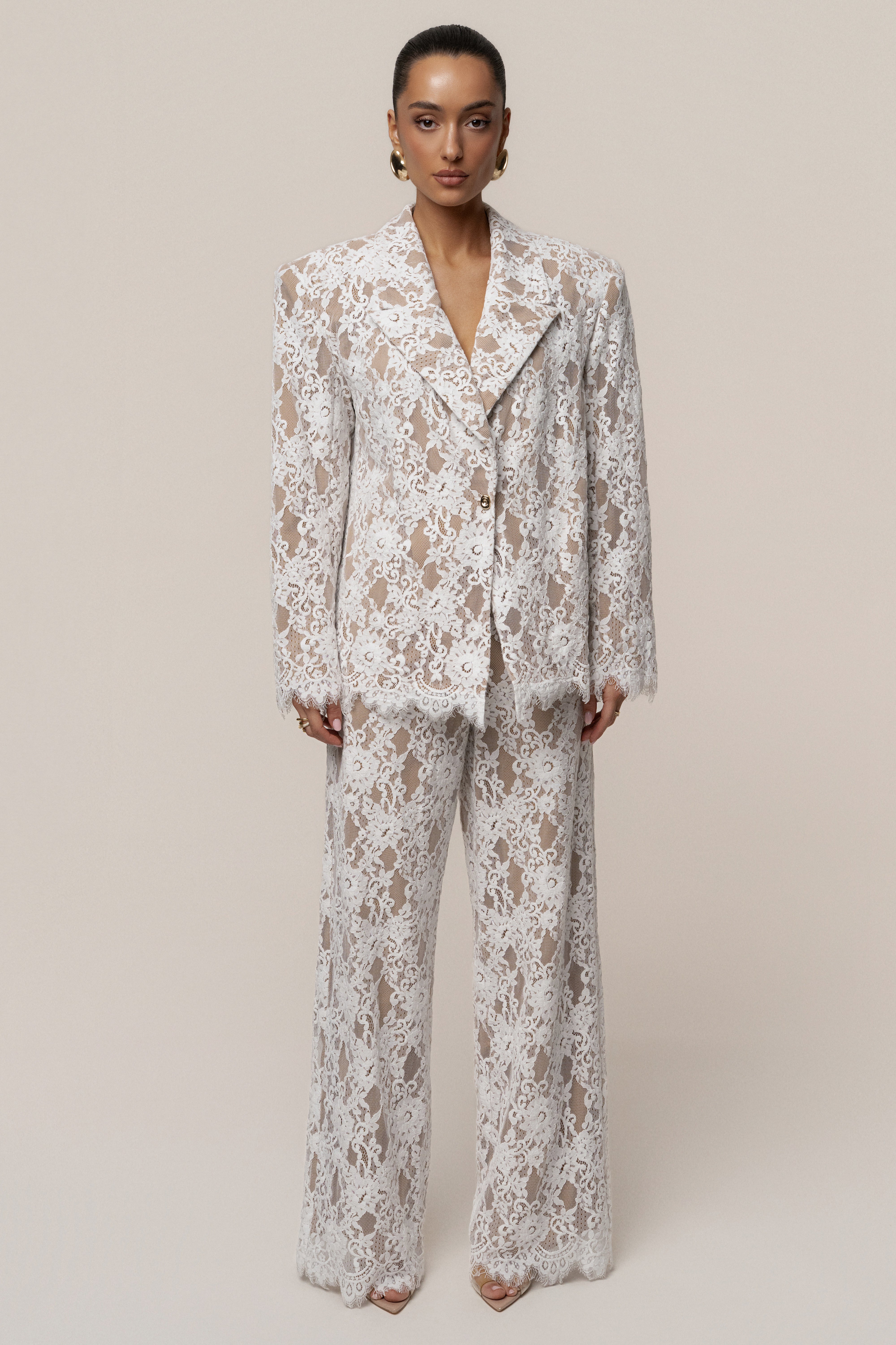 PRE-ORDER White Lace And Desire Blazer