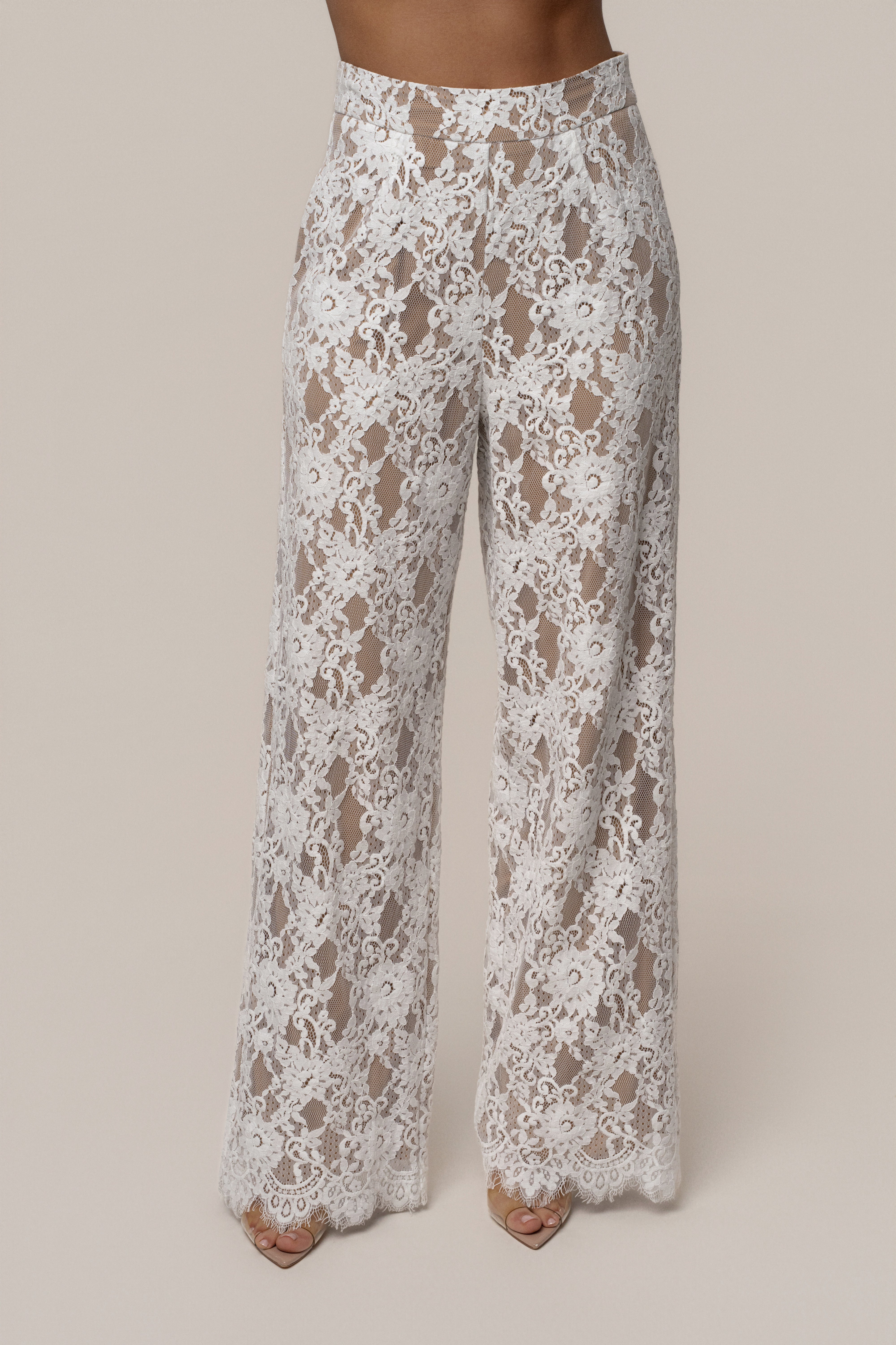 PRE-ORDER White Forever Crush Lace Pant