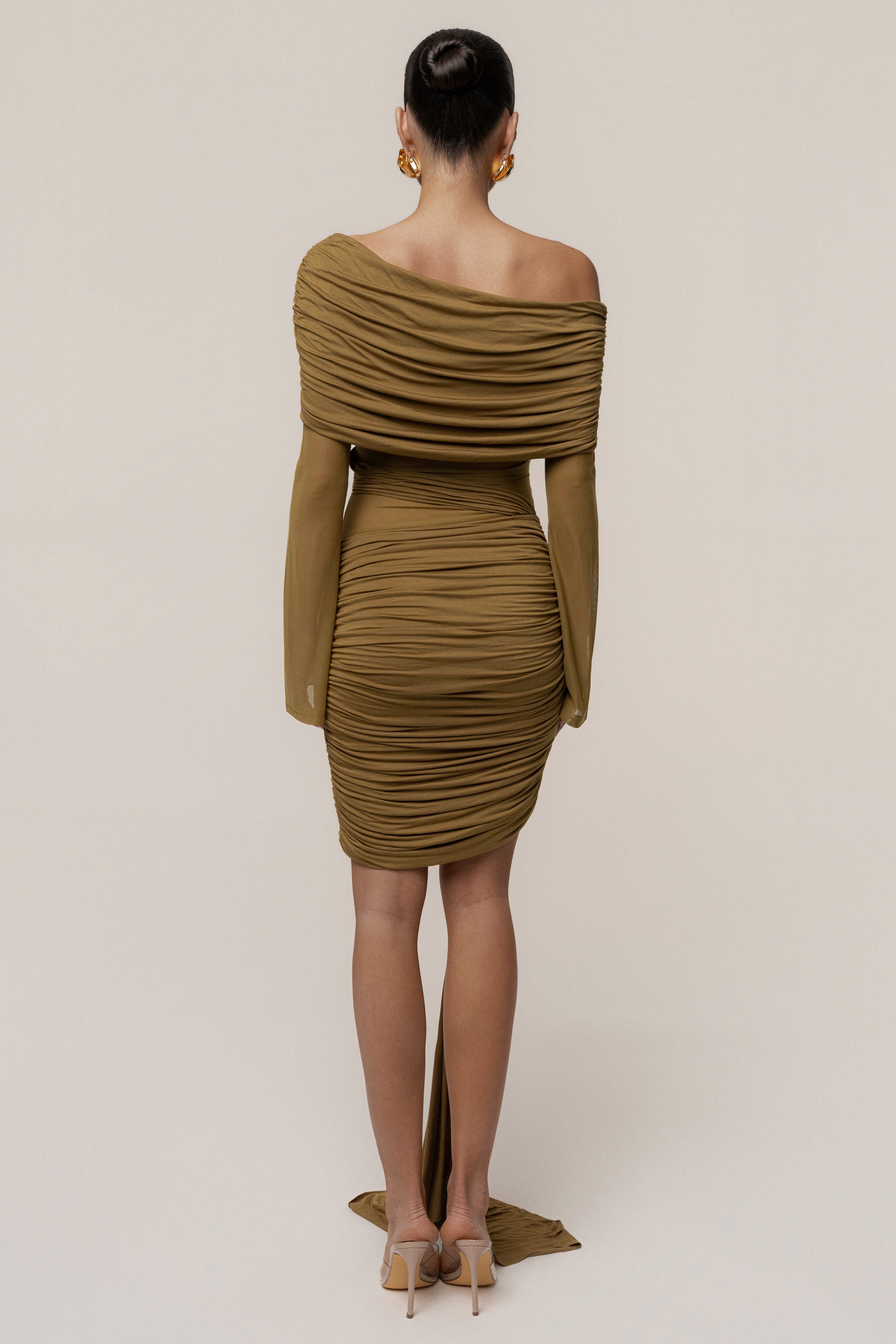 Lime After Hours Drape Dress