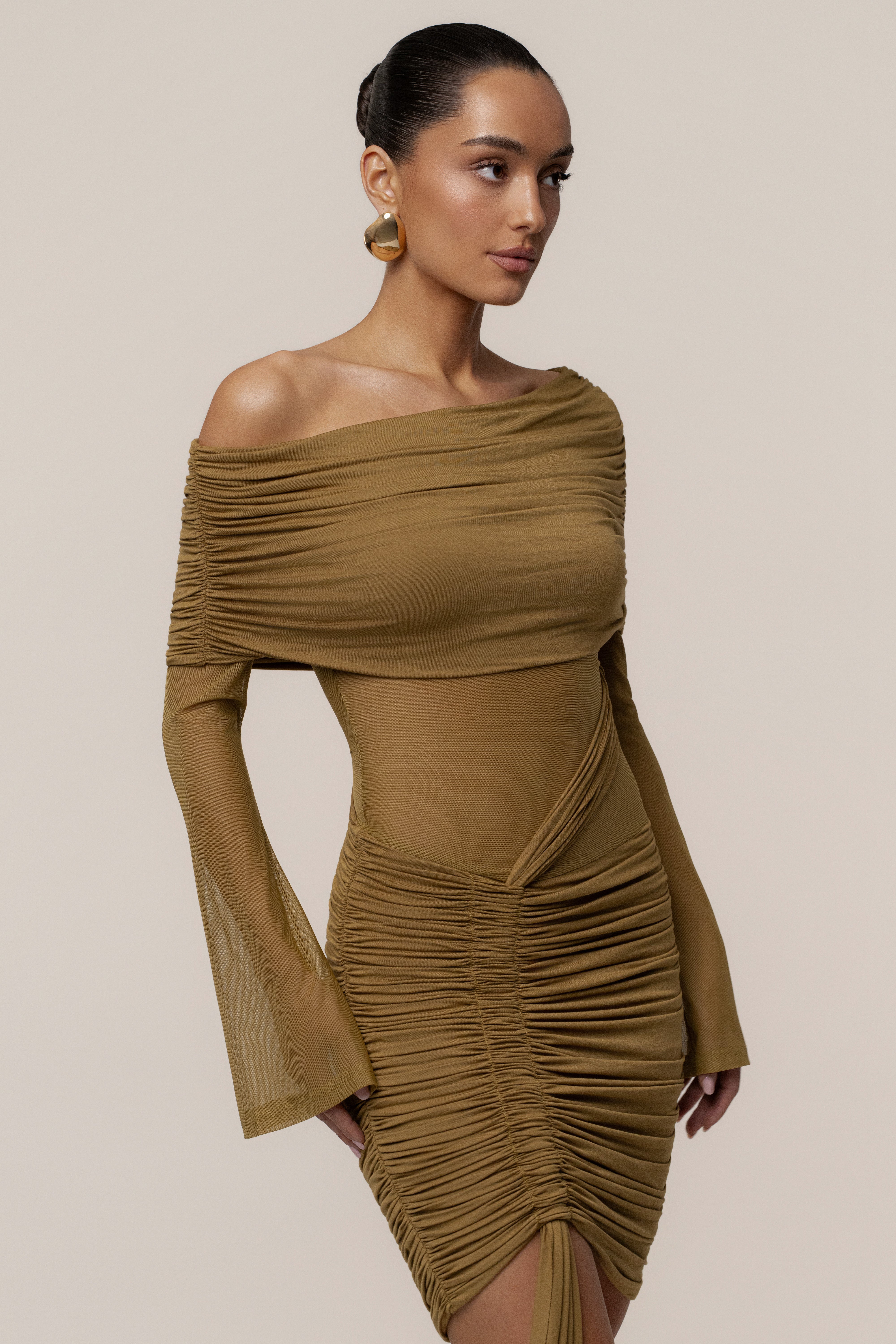 Lime After Hours Drape Dress