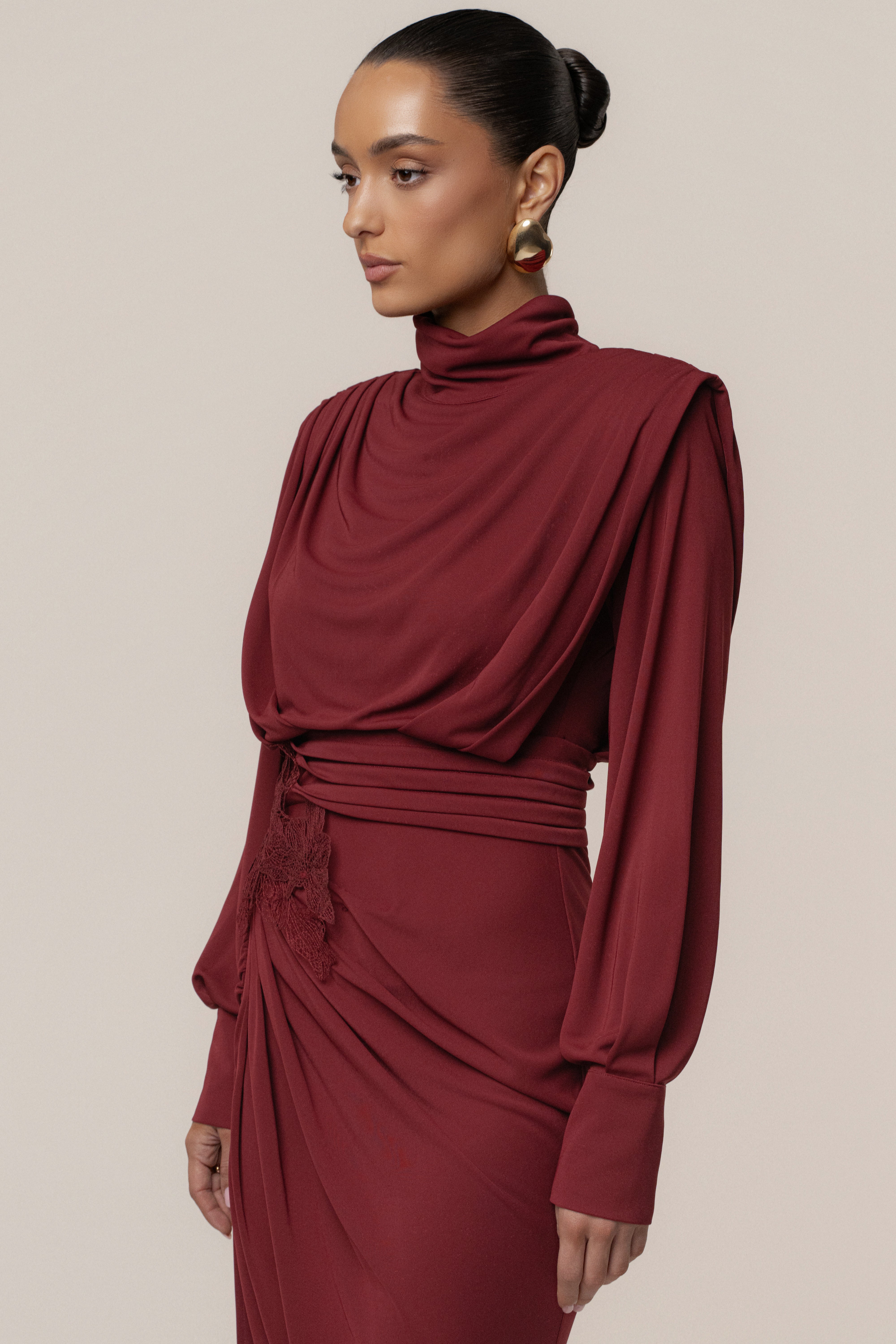 Burgundy Radiance Maxi Gown - JLUXLABEL